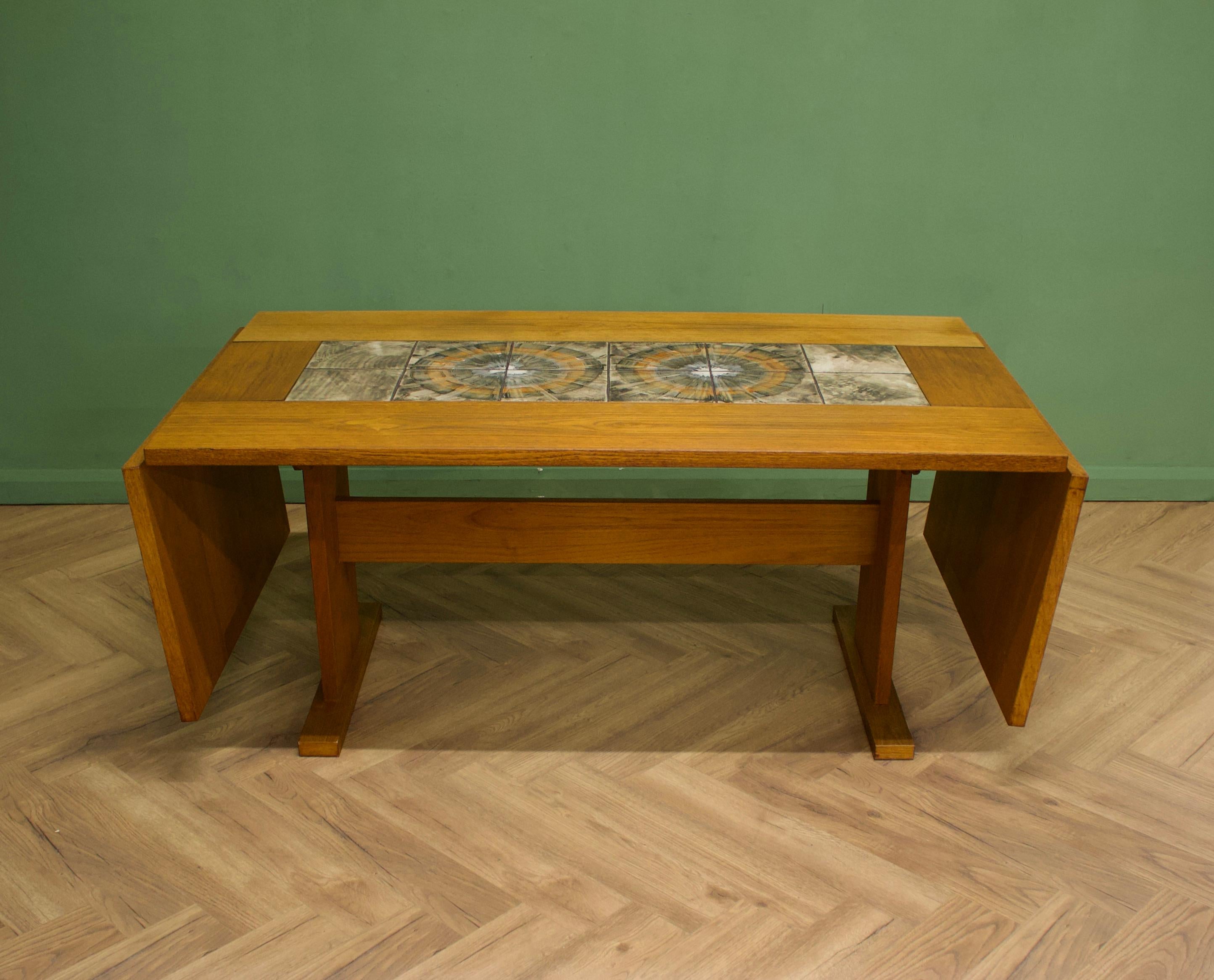 20th Century Mid Century Danish Teak Tiled Extendable Dining Table from Gangso Mobler For Sale