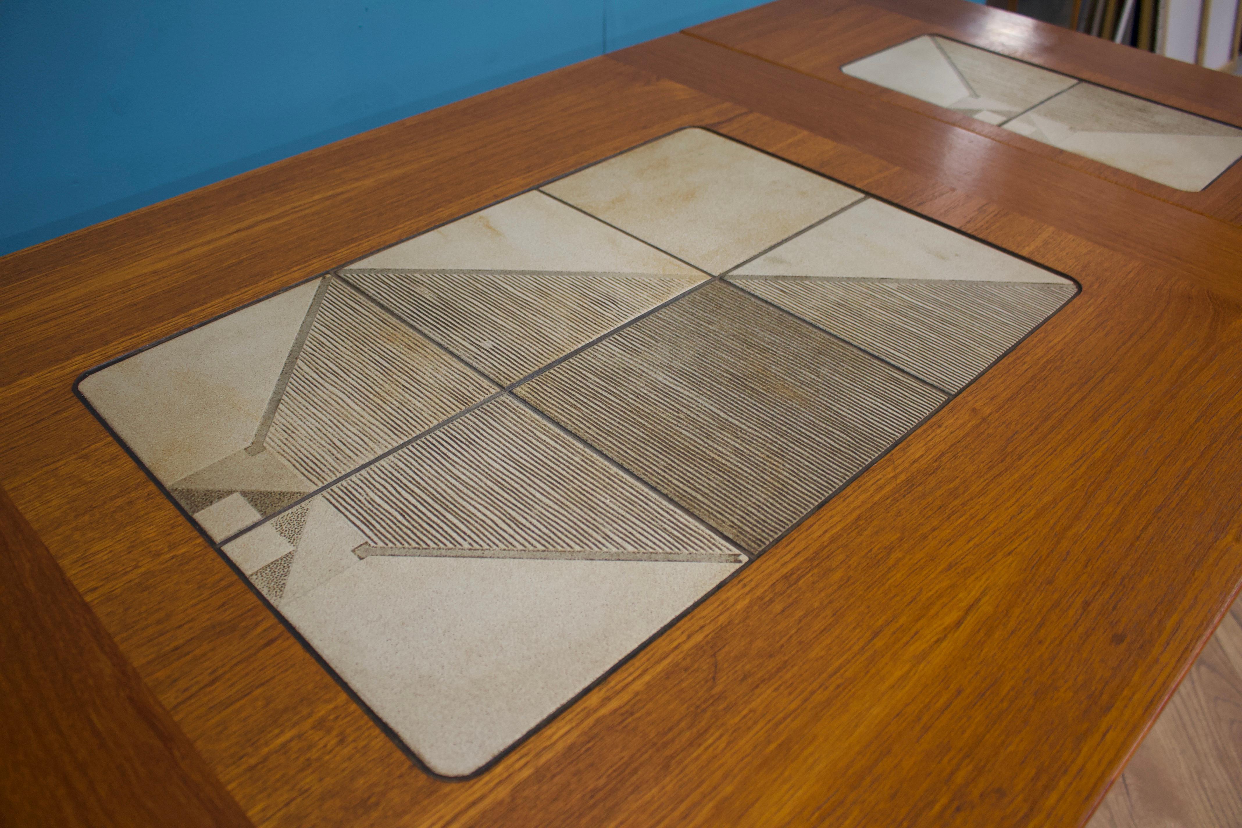 Mid Century Danish Teak Tiled Extendable Dining Table from Gangso Mobler 1