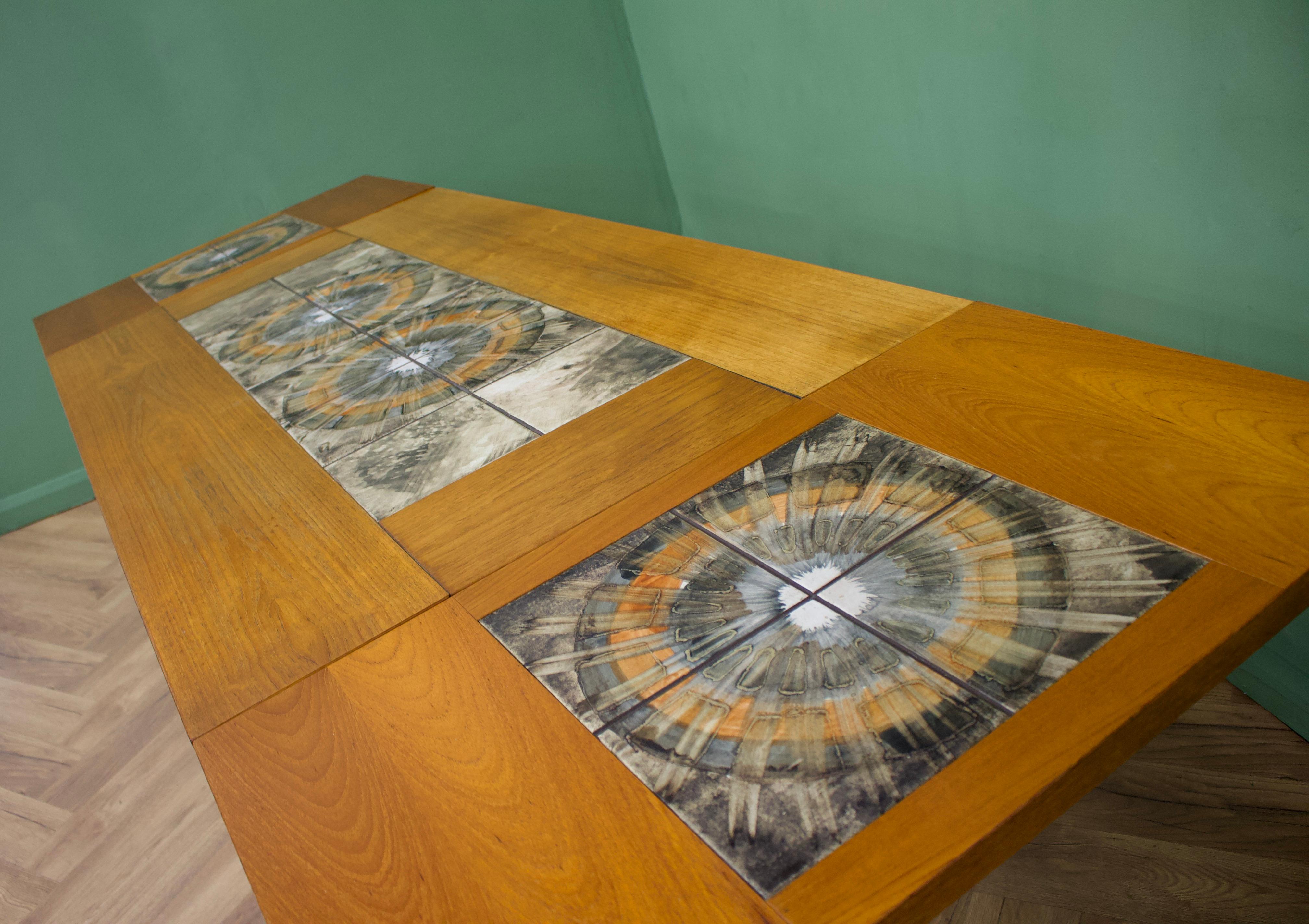 Mid Century Danish Teak Tiled Extendable Dining Table from Gangso Mobler For Sale 1