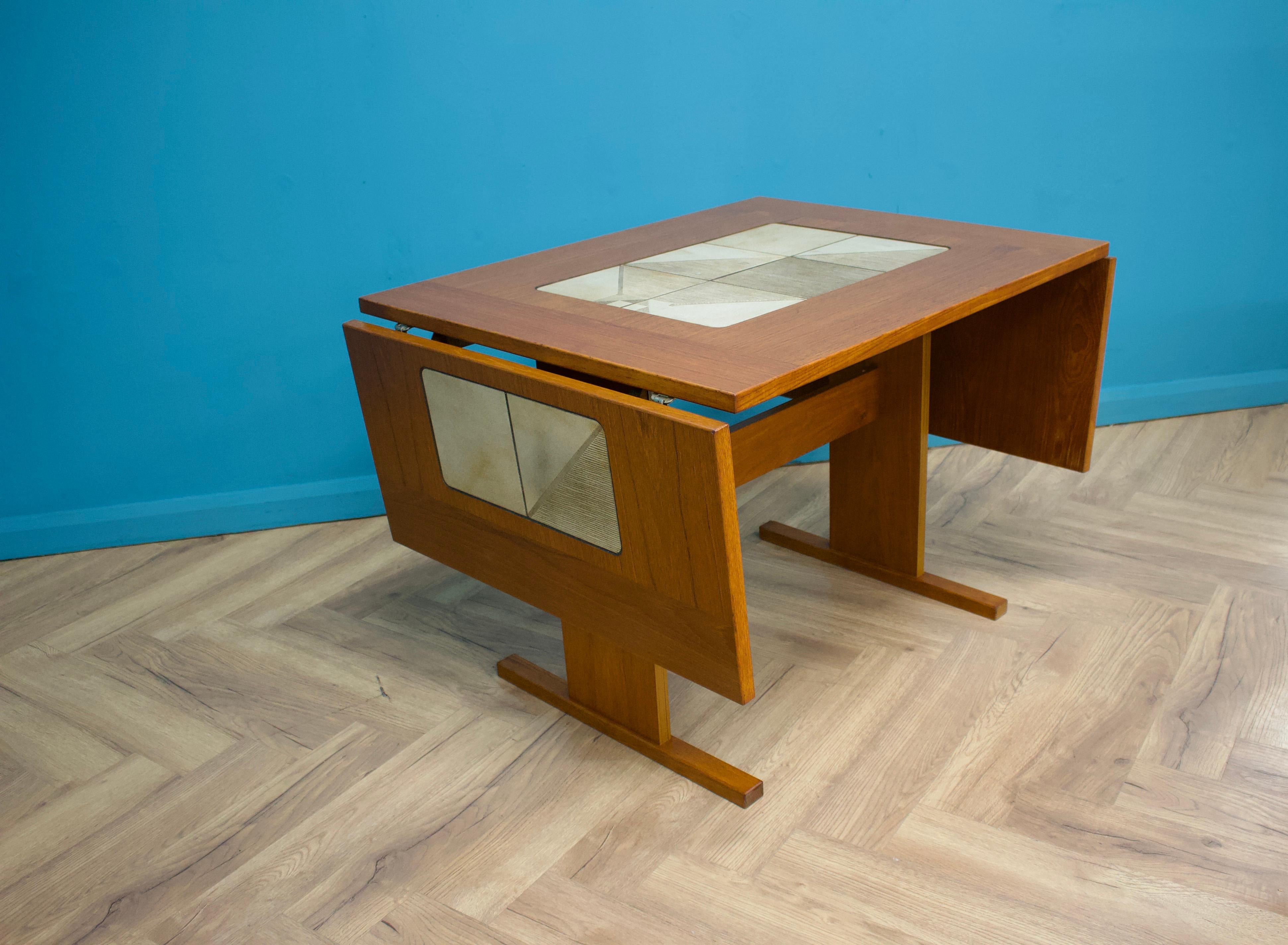 Mid Century Danish Teak Tiled Extendable Dining Table from Gangso Mobler 3