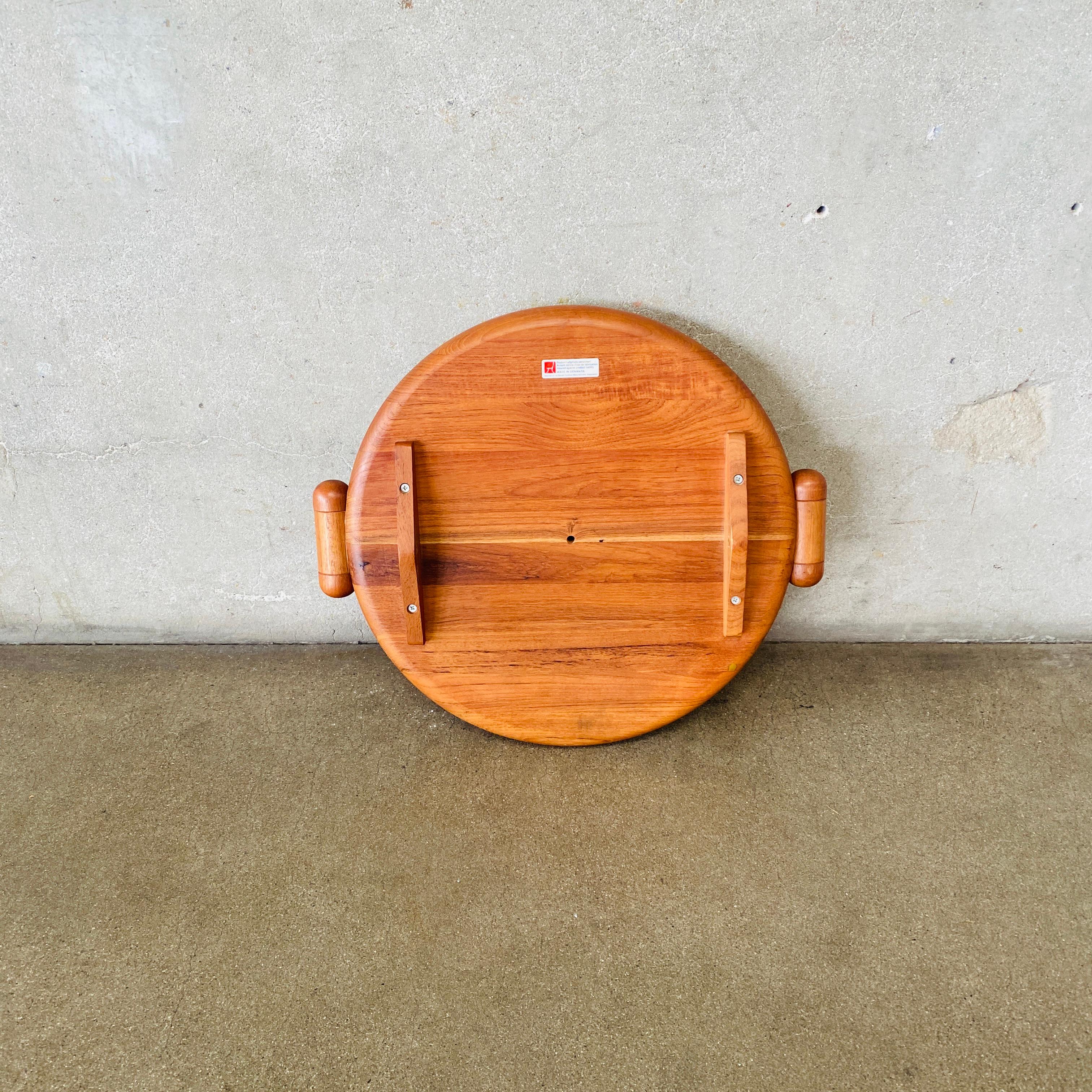 Espejo de pared redondo tríptico danés de teca de mediados de siglo, por Pedersen & Hansen Años 60 en venta 5