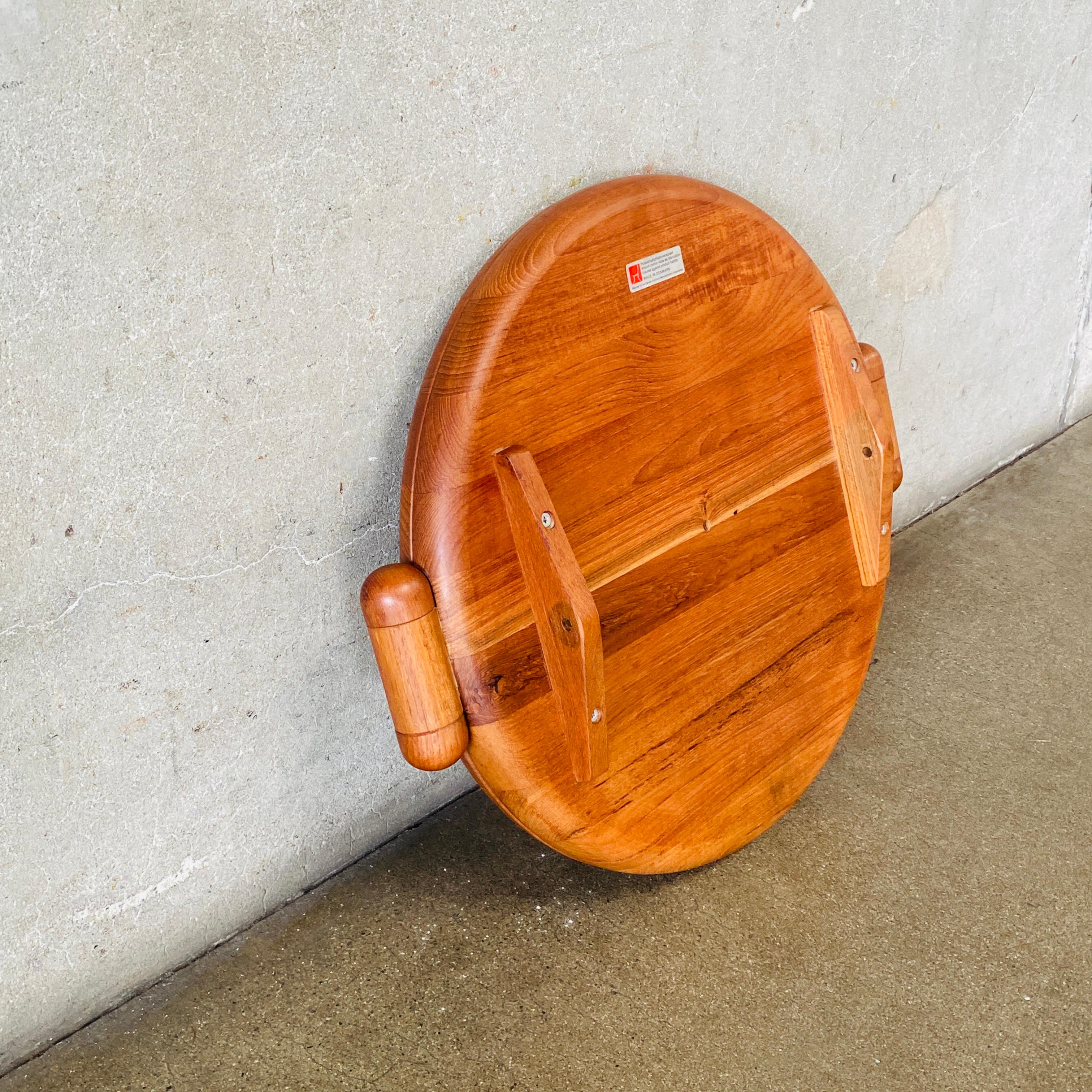 Espejo de pared redondo tríptico danés de teca de mediados de siglo, por Pedersen & Hansen Años 60 en venta 6