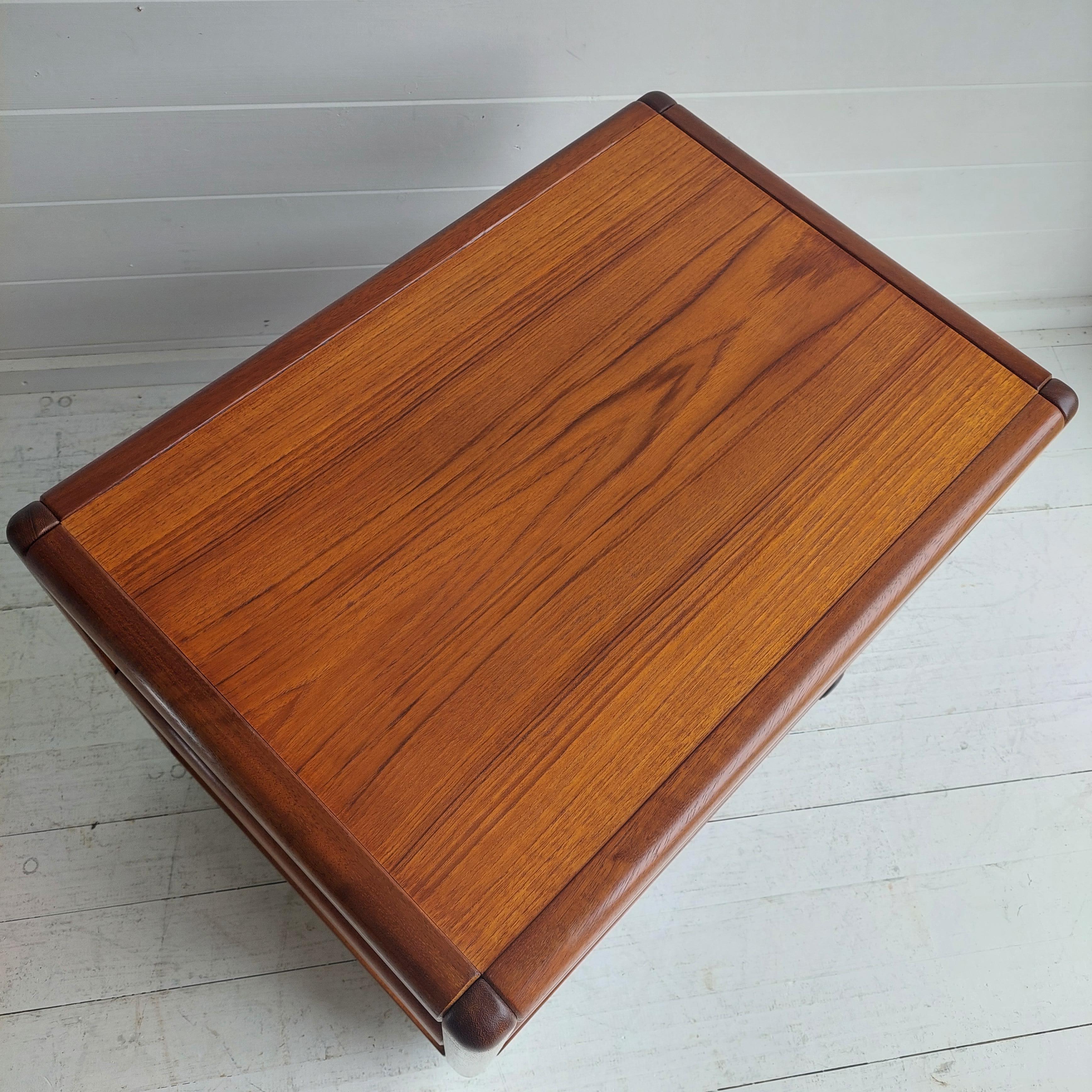 Mid Century Danish Teak Trolley Shelves 60s 70s In Good Condition In Leamington Spa, GB