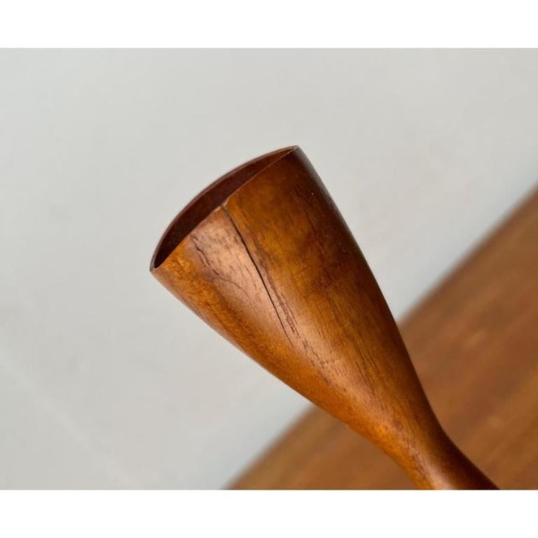 Mid-Century Danish Teak Tulip Candleholder For Sale 6