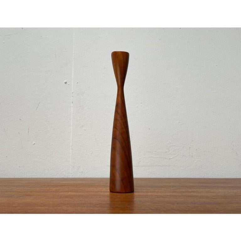20th Century Mid-Century Danish Teak Tulip Candleholder For Sale
