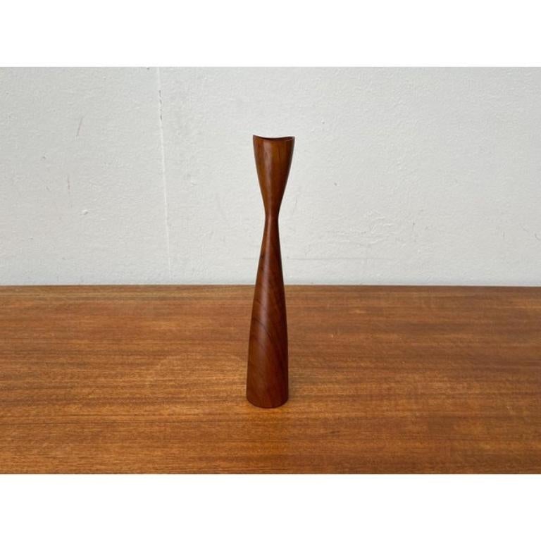 Mid-Century Danish Teak Tulip Candleholder For Sale 2