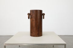 Mid-Century Danish Teak Umbrella Stand or Trash Bin with Large Circular Handles