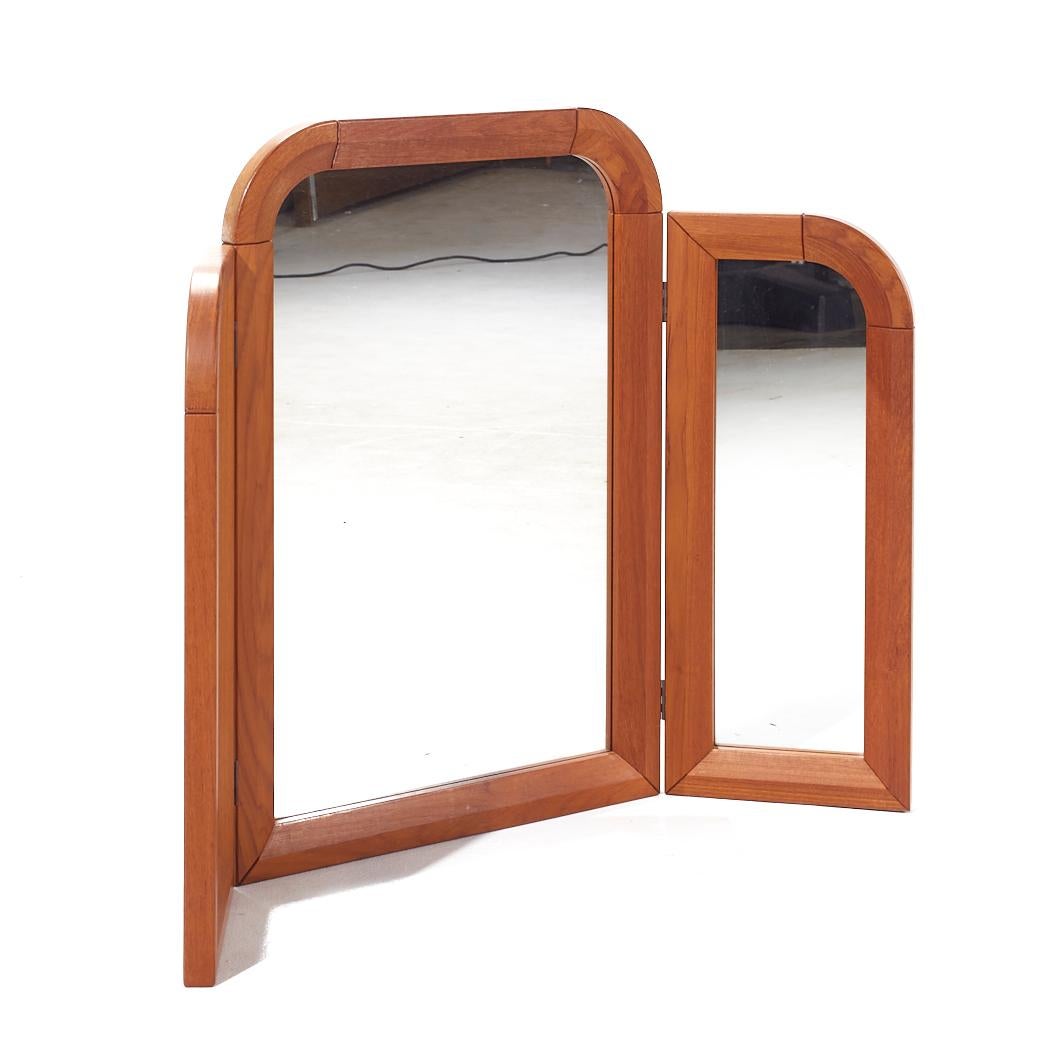 Mid Century Danish Teak Vanity Mirror

The mirror in closed position measures: 23.75 wide x 3 deep x 33.5 inches high
The mirror in open position measures: 47.5 wide x 1.5 deep x 33.5 inches high

All pieces of furniture can be had in what we call