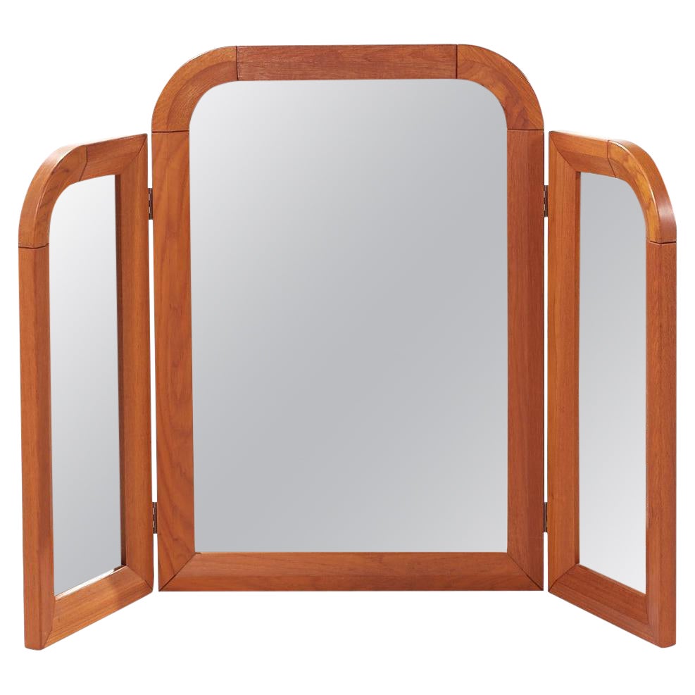 Miroir de courtoisie en teck danois du milieu du siècle