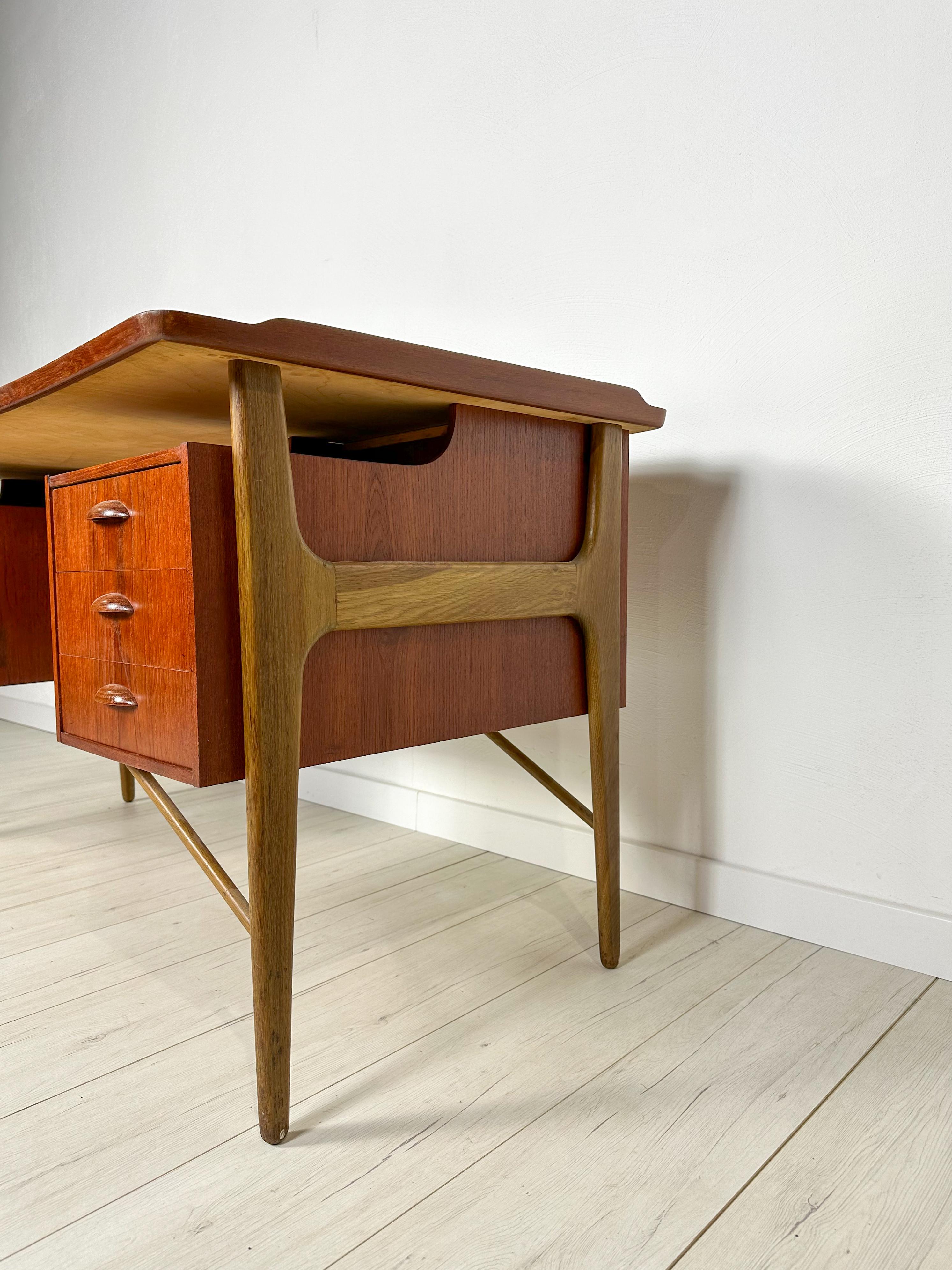 Mid-Century Danish Teak & Walnut Writing Desk by Svend Åge Madsen, 1960s 3