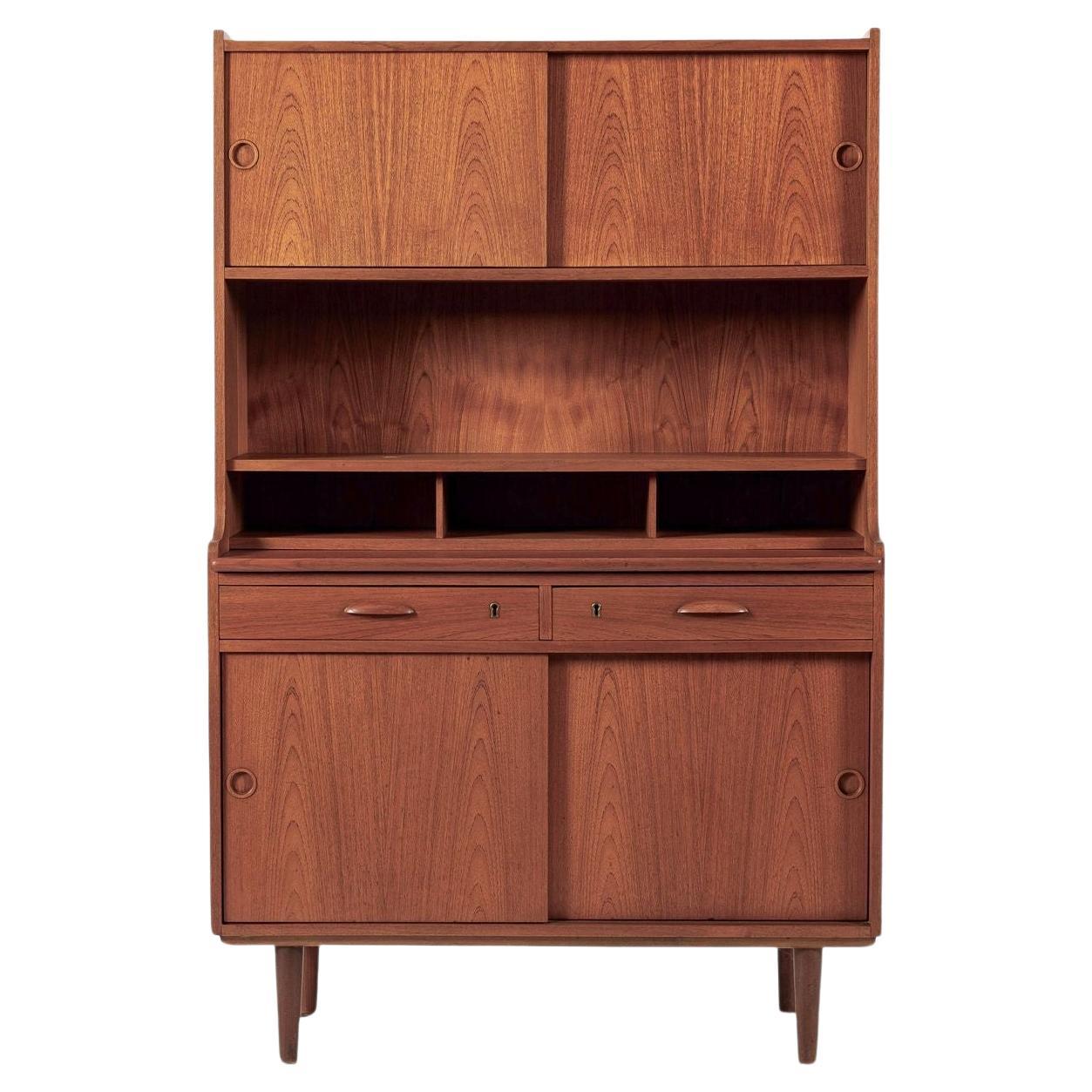 Mobile libreria e scrivania in legno di teak danese del metà secolo 1960