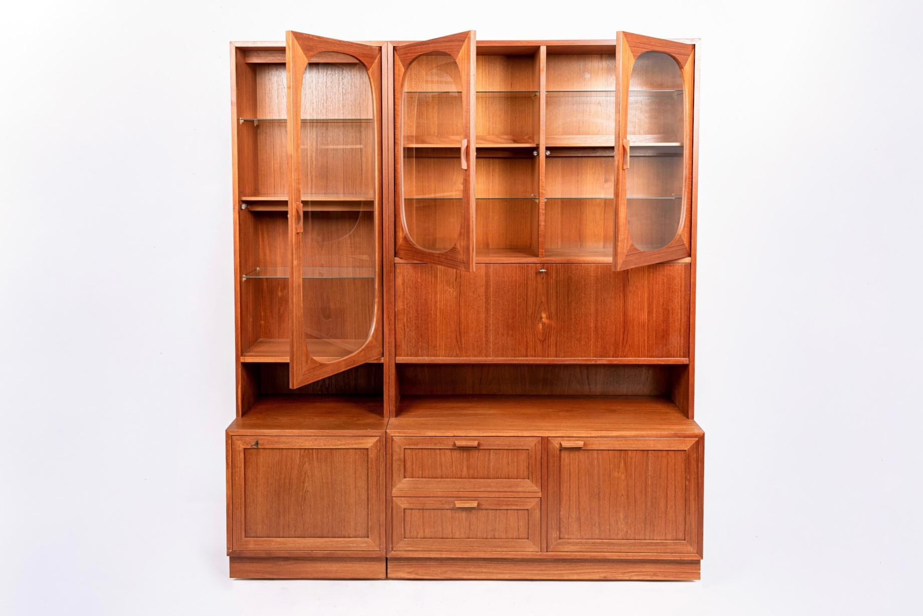 vintage teak display cabinet