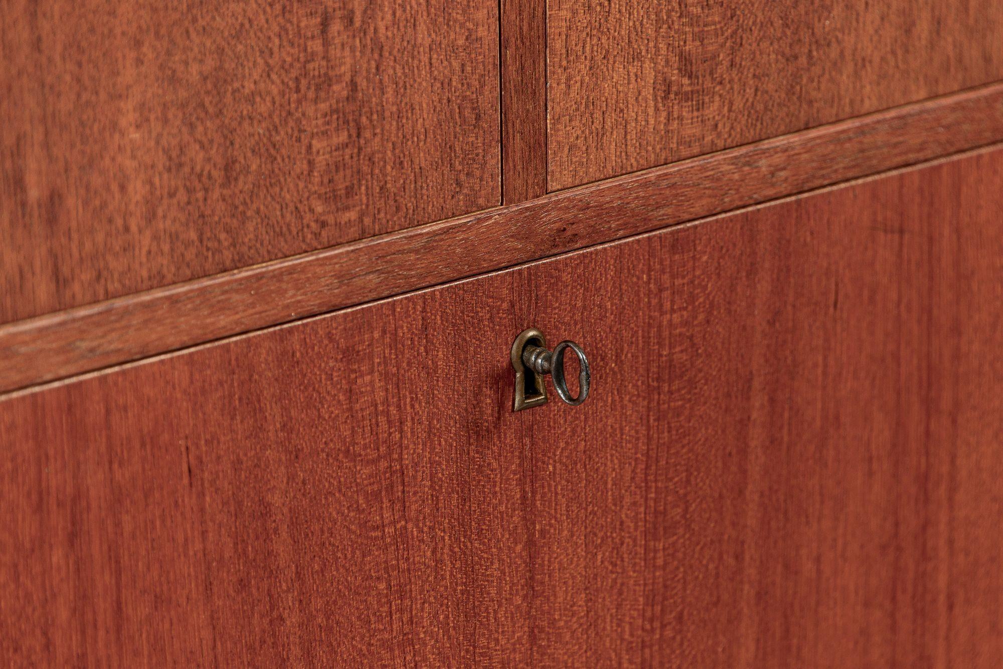 Mid Century Danish Teak Holz Drop-Down-Sekretär-Schreibtisch Wandeinheit im Angebot 6