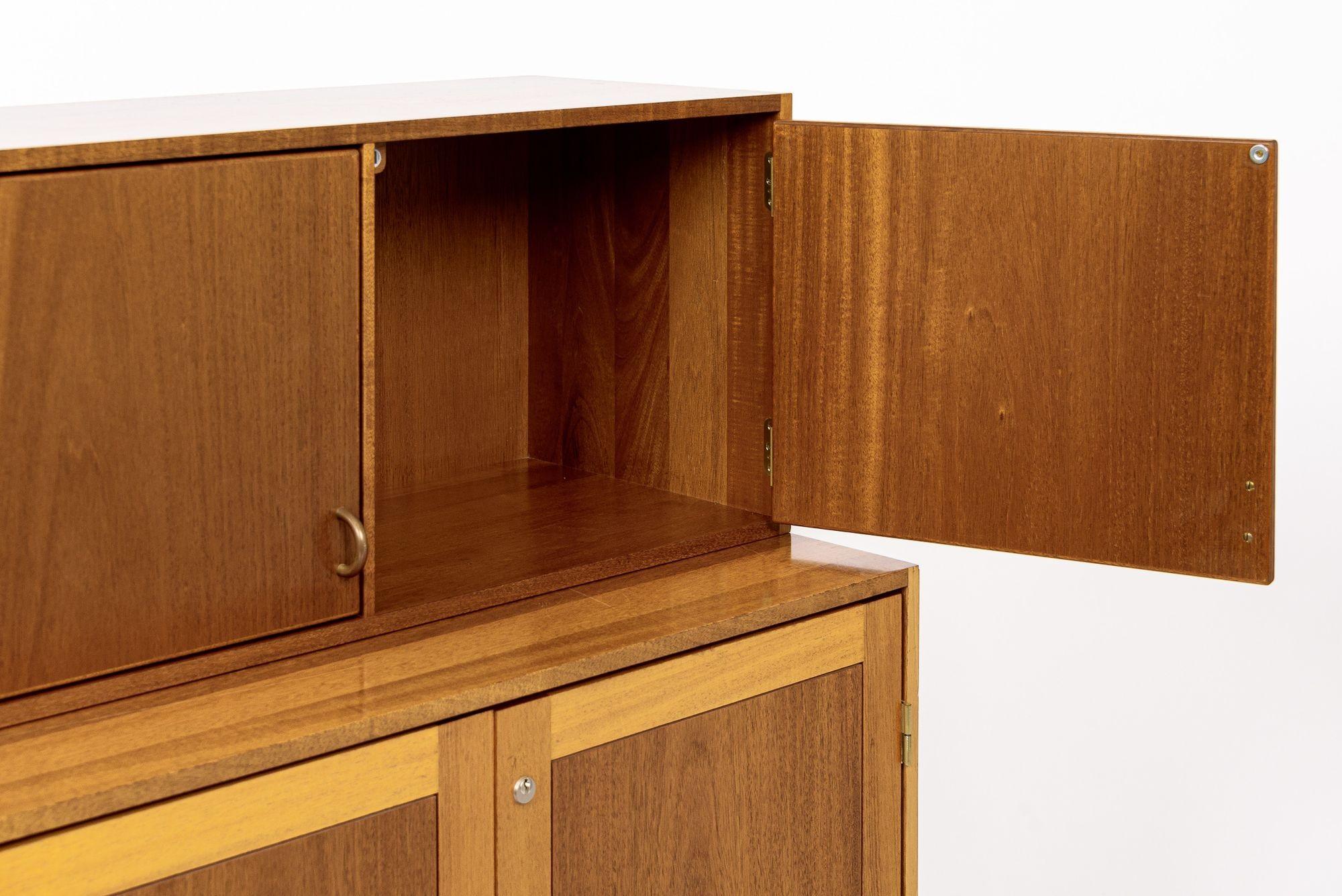 Brass Mid Century Danish Teak Wood Storage Cabinet by Soborg Mobler - 2 Available