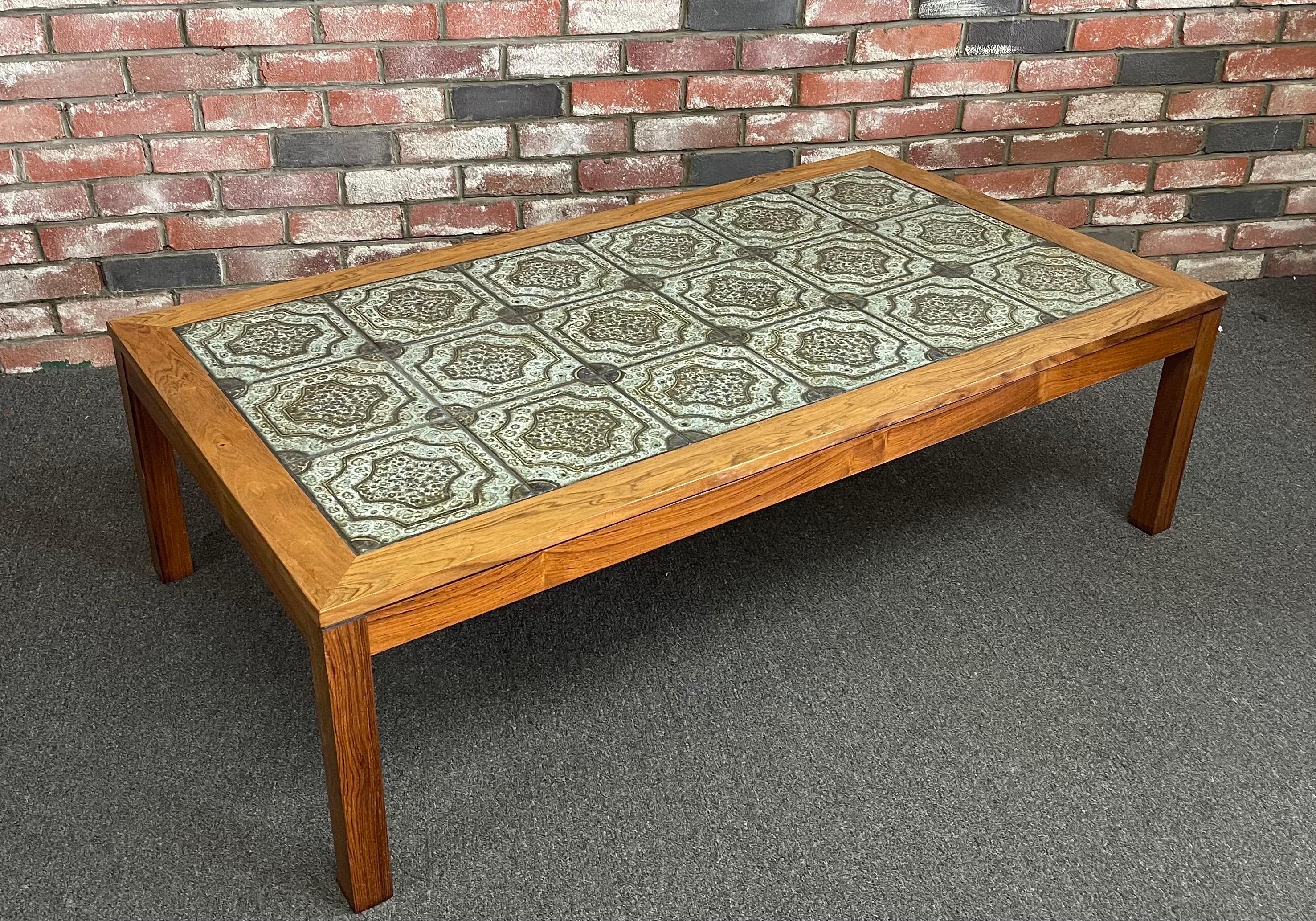 Mid-Century Danish Tile and Rosewood Coffee Table by Findahls Møbelfabrik For Sale 5
