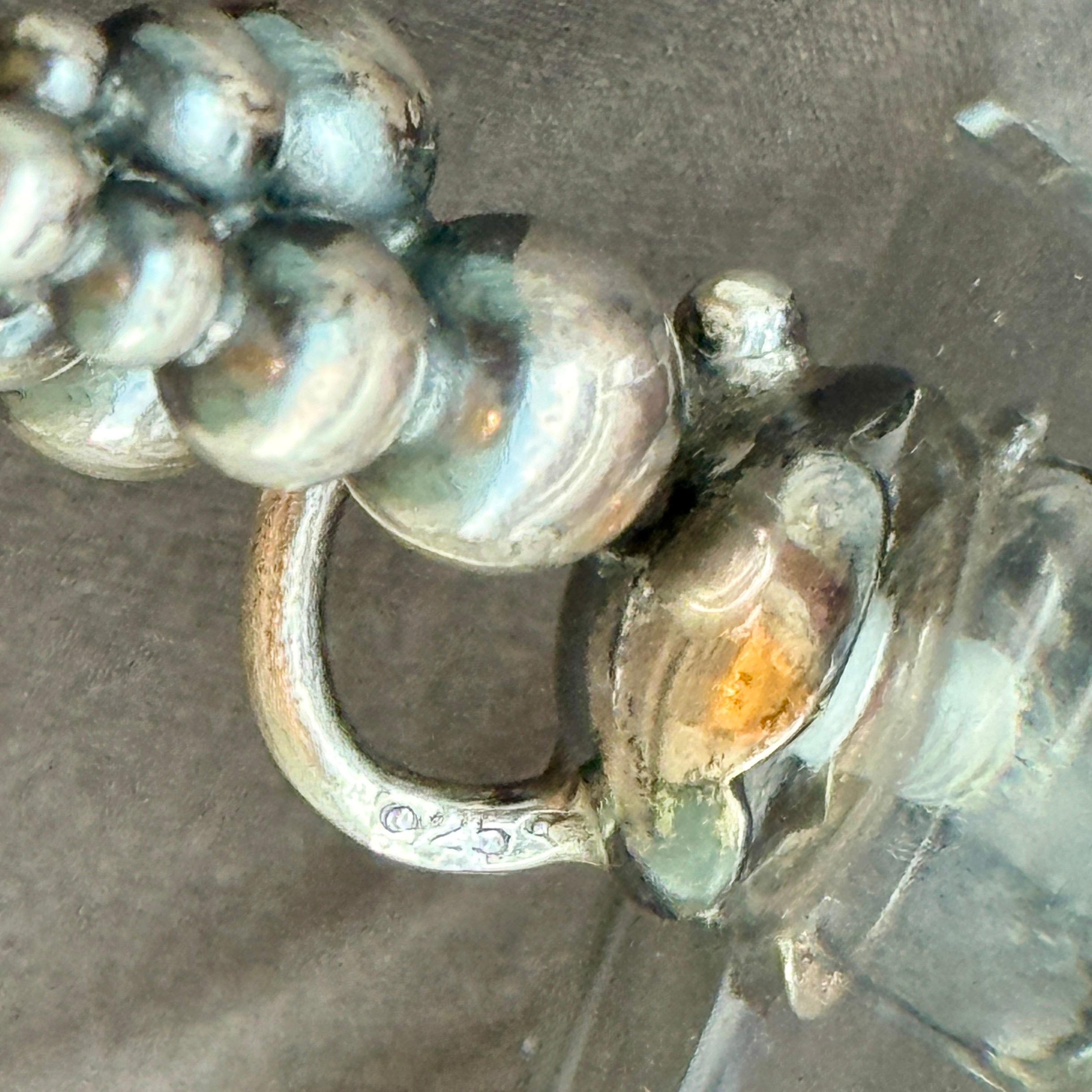 Piccolo vaso danese in vetro con uva in argento, A. Dragsted in vendita 8