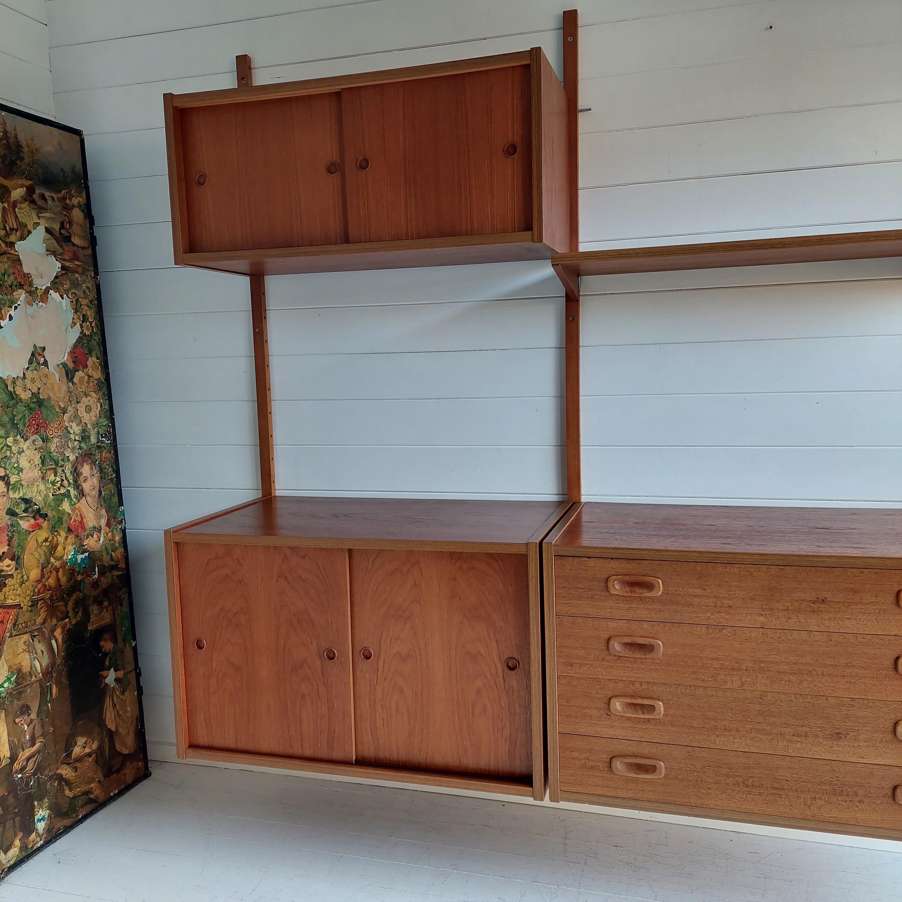 Mid-Century Modern Mid Century Danish Vintage Teak Ps System Wall Unit By Preben Sørensen, 1960s