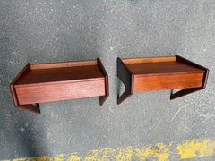 Mid-Century Danish Wall-Mounted Nightstands from Ølholm Møbelfabrik, 1950s