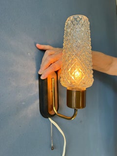 Mid Century Danish Wall Sconce Light - Scandinavian Glass Wall Lamp, 1970s