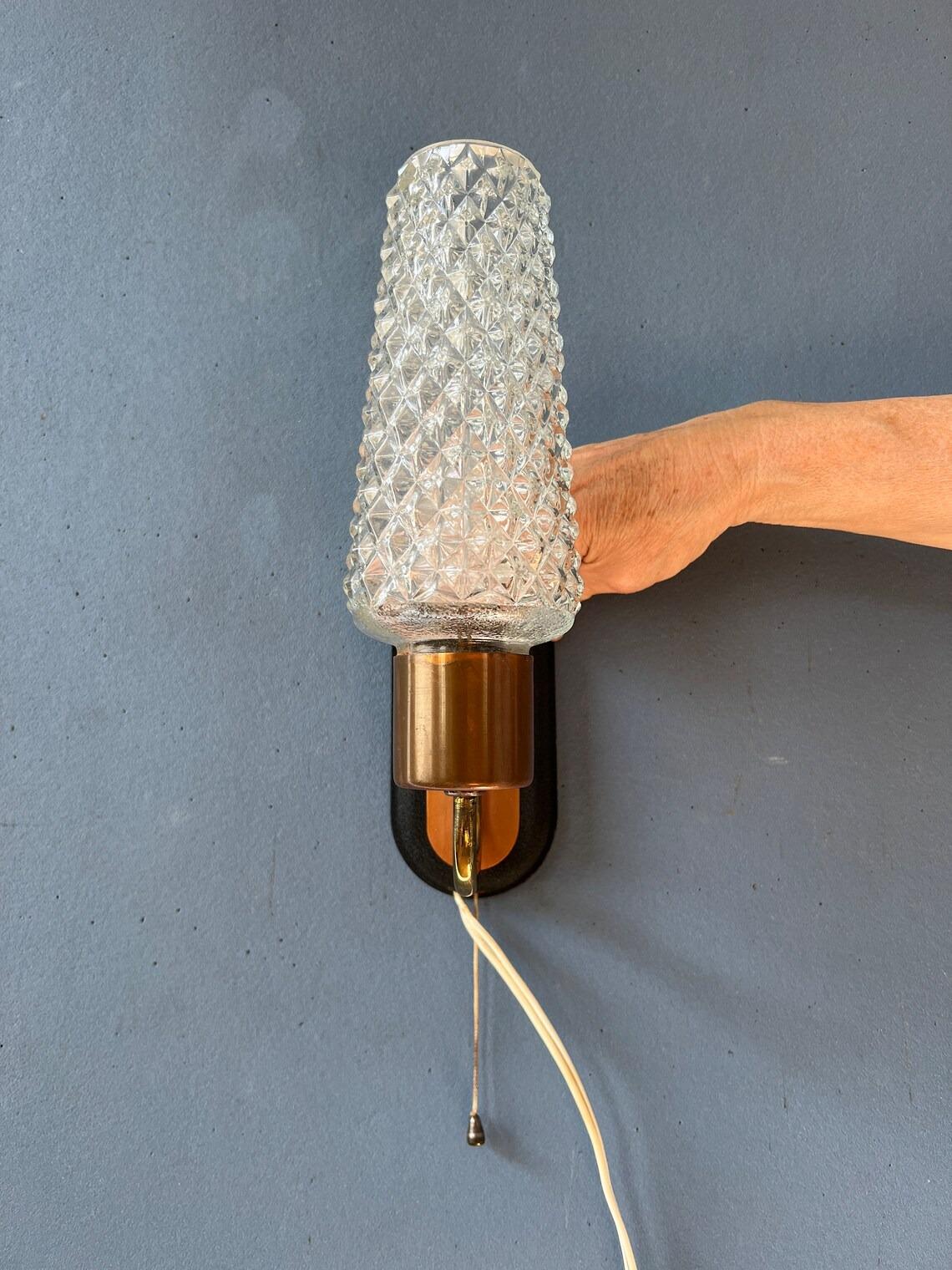 Mid Century Danish Wall Sconce Light - Scandinavian Glass Wall Lamp, 1970s For Sale 1