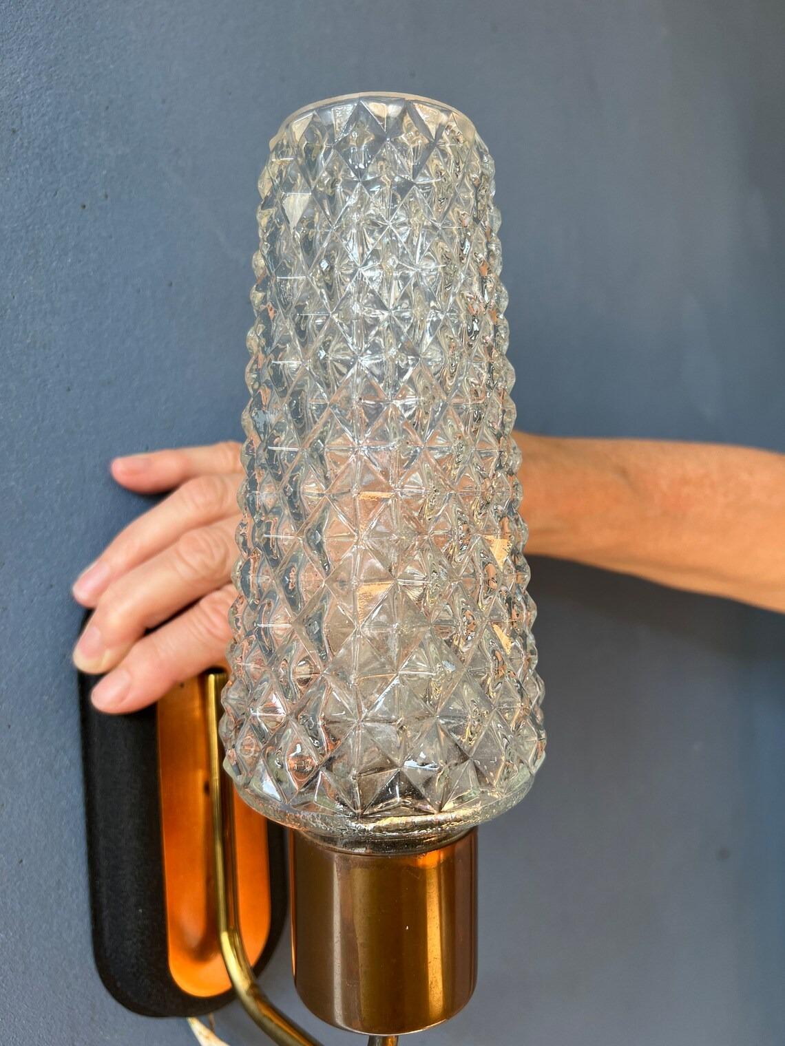 Mid Century Danish Wall Sconce Light - Scandinavian Glass Wall Lamp, 1970s For Sale 3