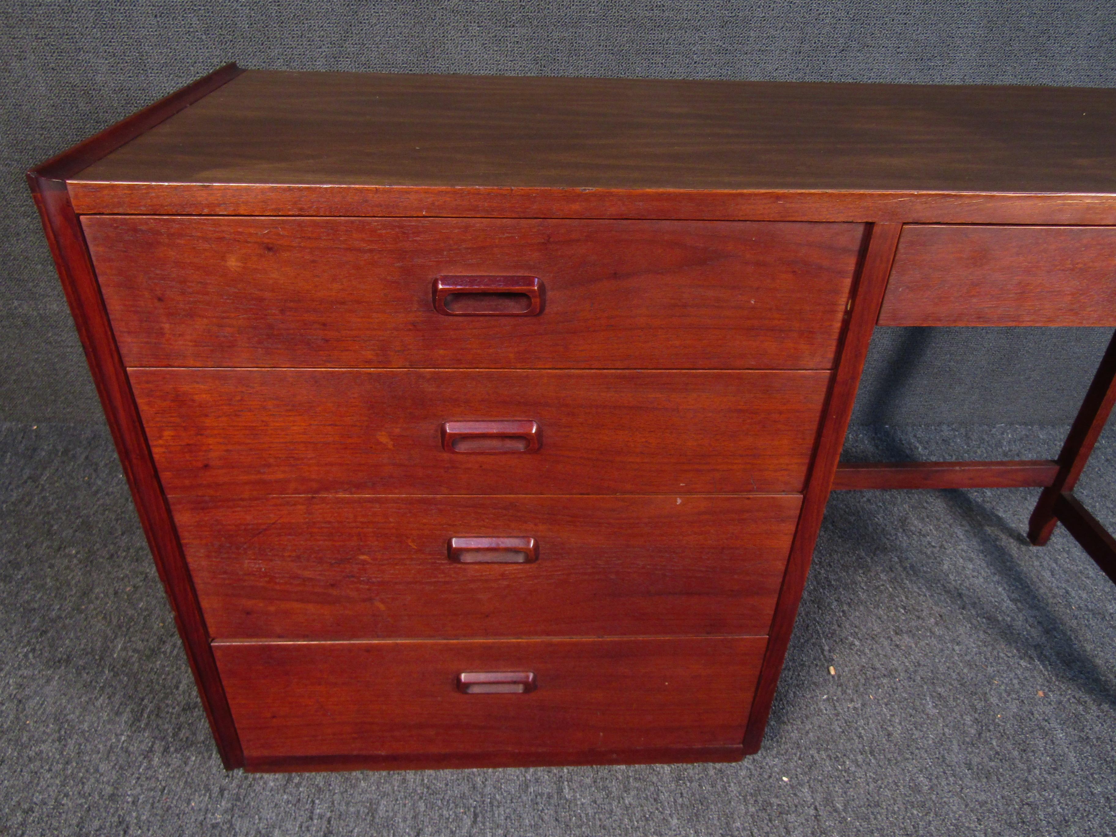 Mid-Century Danish Walnut Desk For Sale 5