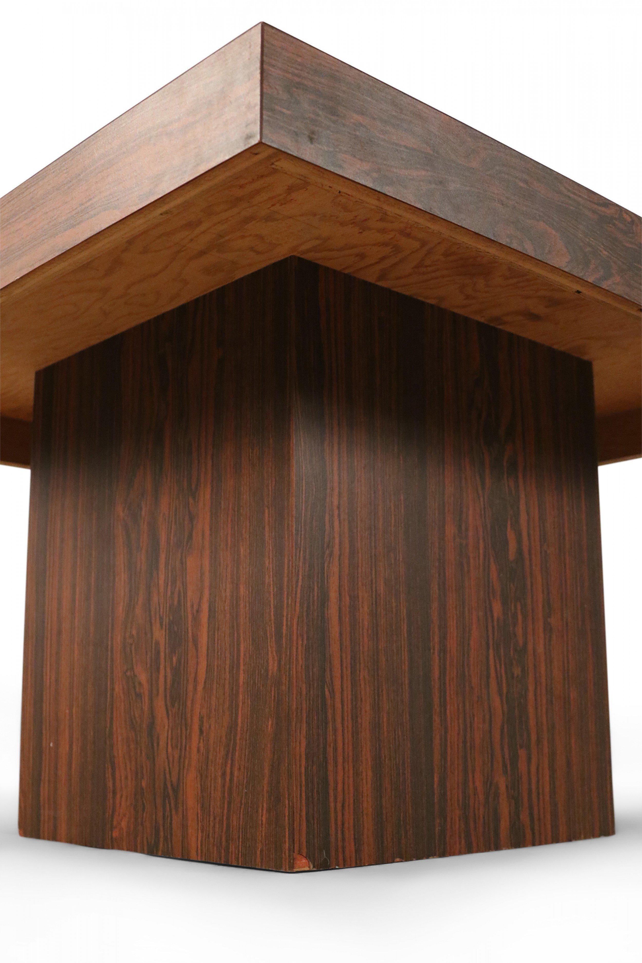 Wood Mid-Century Danish Walnut Pedestal Base End Table For Sale