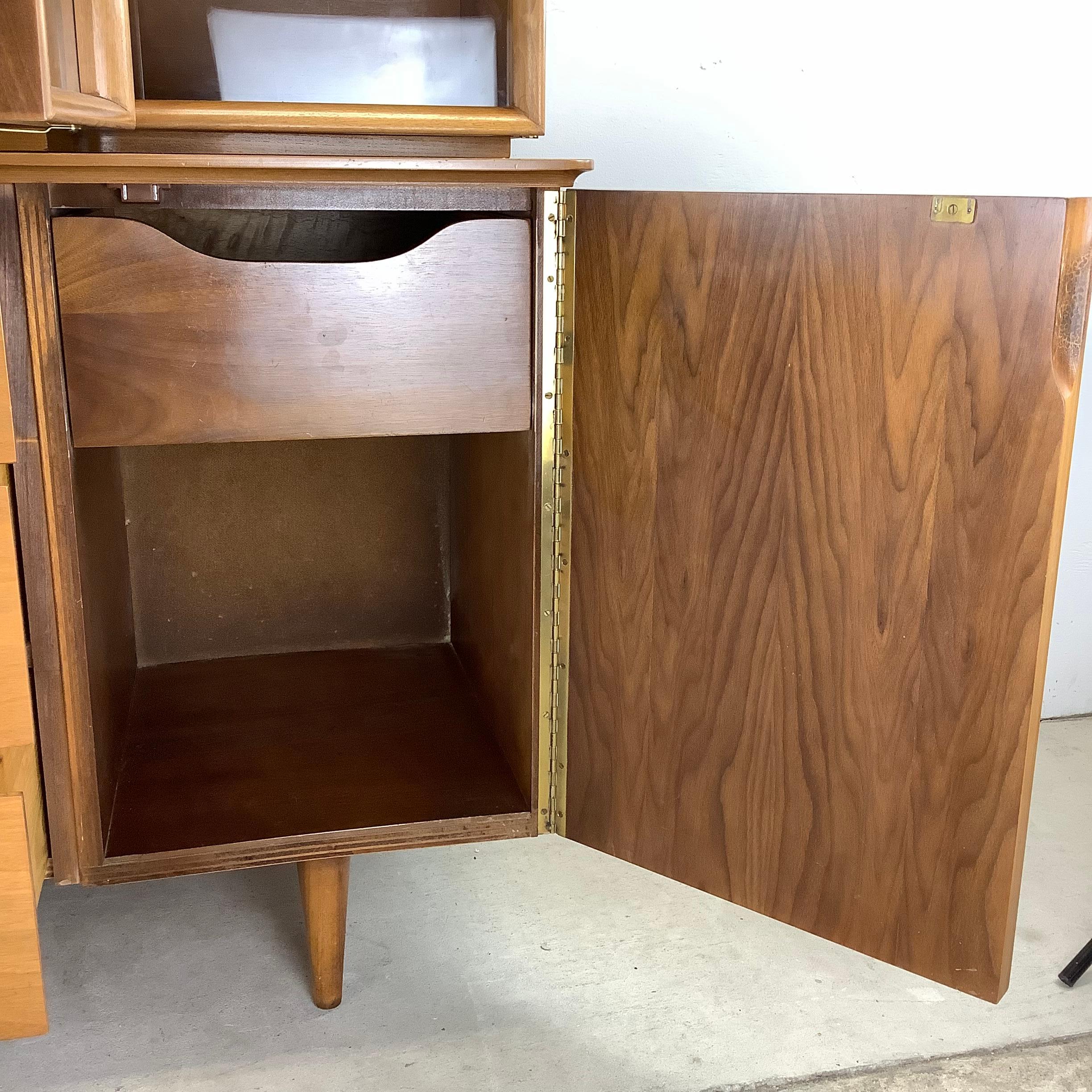 Mid-Century Danish Walnut Sideboard With Display Hutch 5