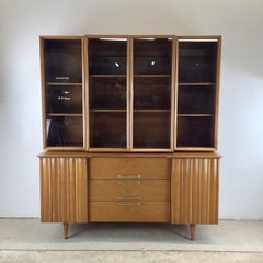 Mid-Century Danish Walnut Sideboard With Display Hutch