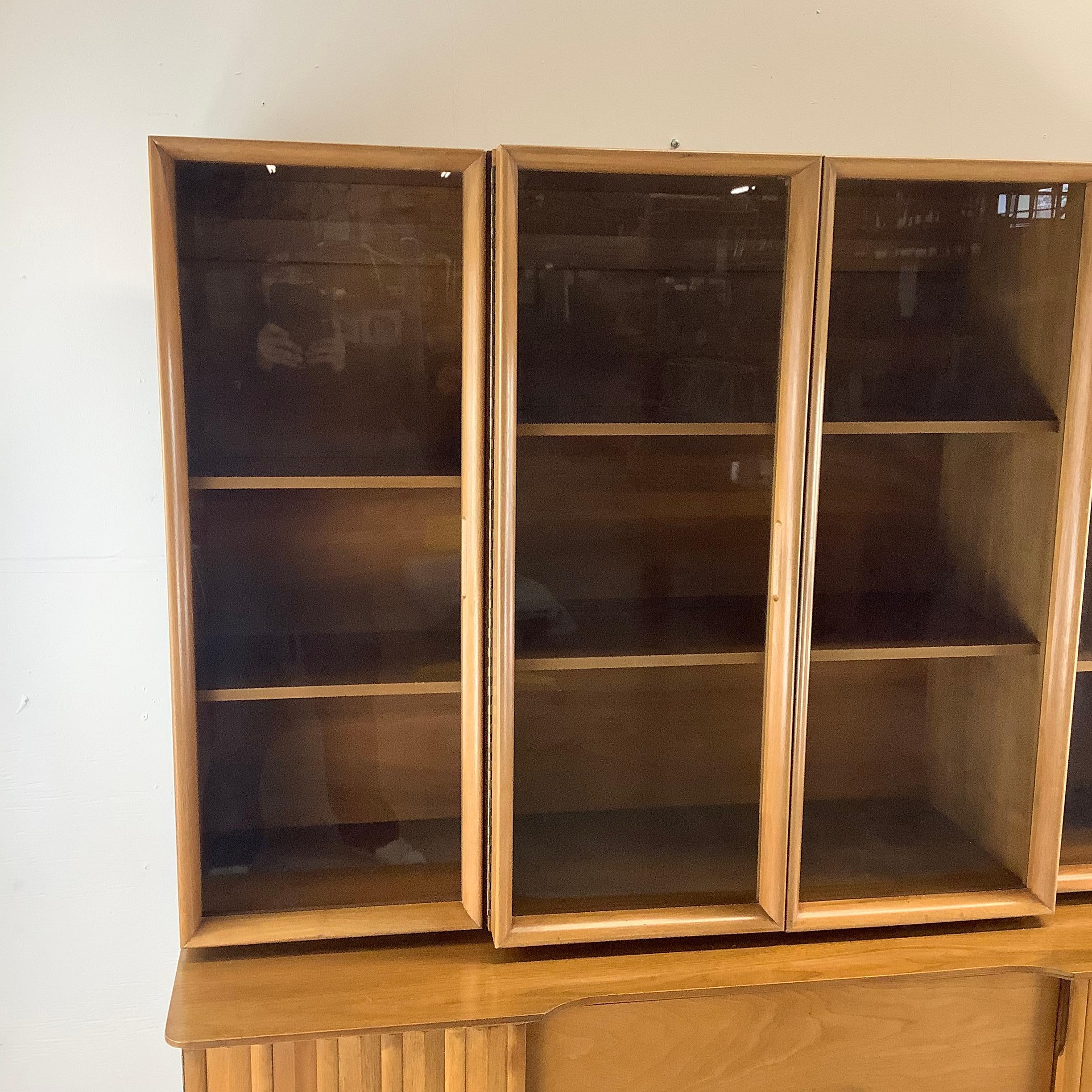 Mid-Century Modern Mid-Century Danish Walnut Sideboard With Display Hutch