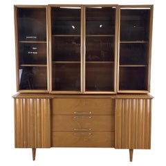 Mid-Century Danish Walnut Sideboard With Display Hutch