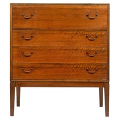 Mid Century Danish Walnut Wood Dresser with Vanity, 1960s
