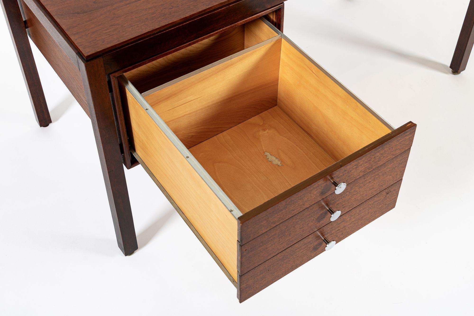 Mid Century Danish Wood Writing Desk with File Drawer 4