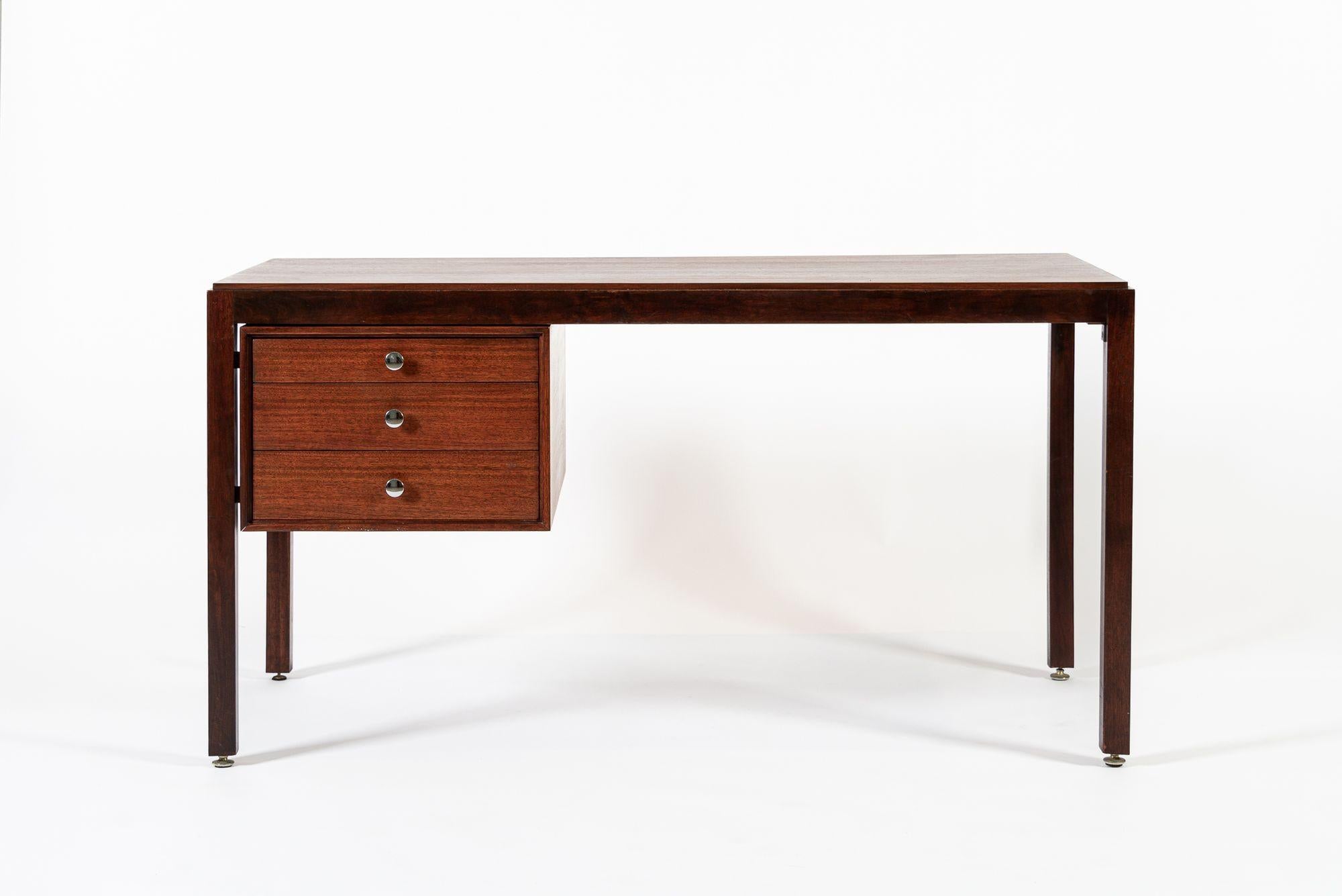 Mid-Century Modern Mid Century Danish Wood Writing Desk with File Drawer