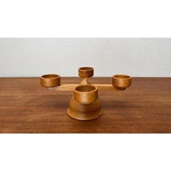 Mid-Century Danish Wooden Candleholder, 1960s
