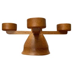 Mid-Century Danish Wooden Candleholder, 1960s