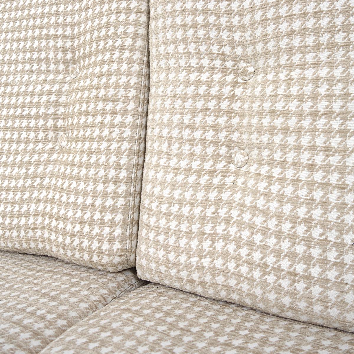Mid-Century Danish Wooden Sofa Reupholstered in Houndstooth Fabric 3