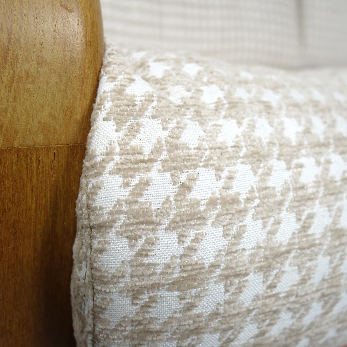 Mid-Century Danish Wooden Sofa Reupholstered in Houndstooth Fabric 4
