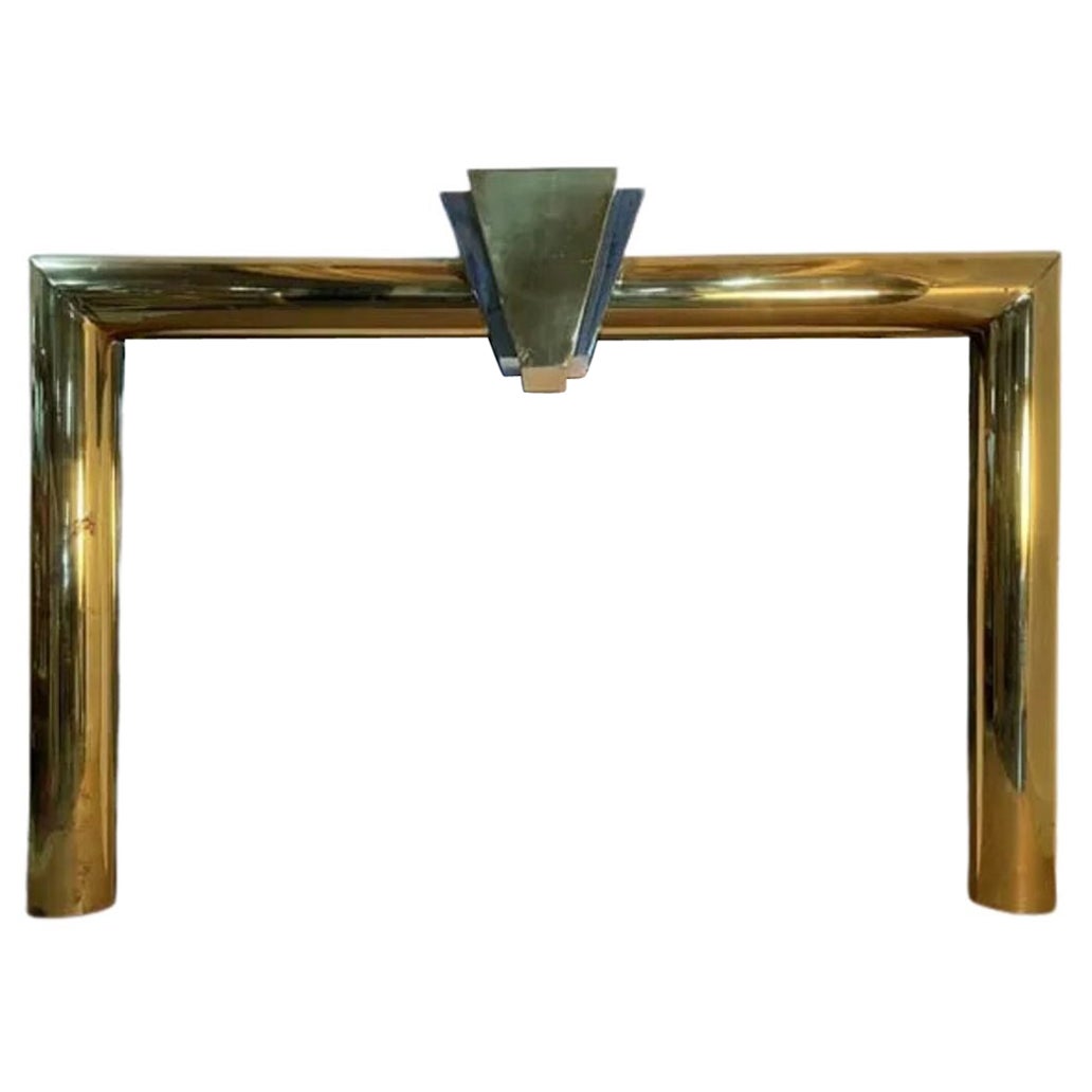 Mid-Century Danny Alessandro Brass & Steel Fireplace Mantel