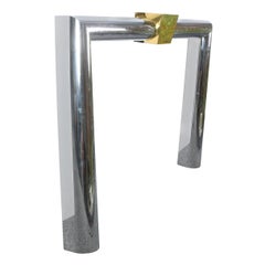 Mid-Century Danny Alessandro Chrome and Brass Fireplace Mantel