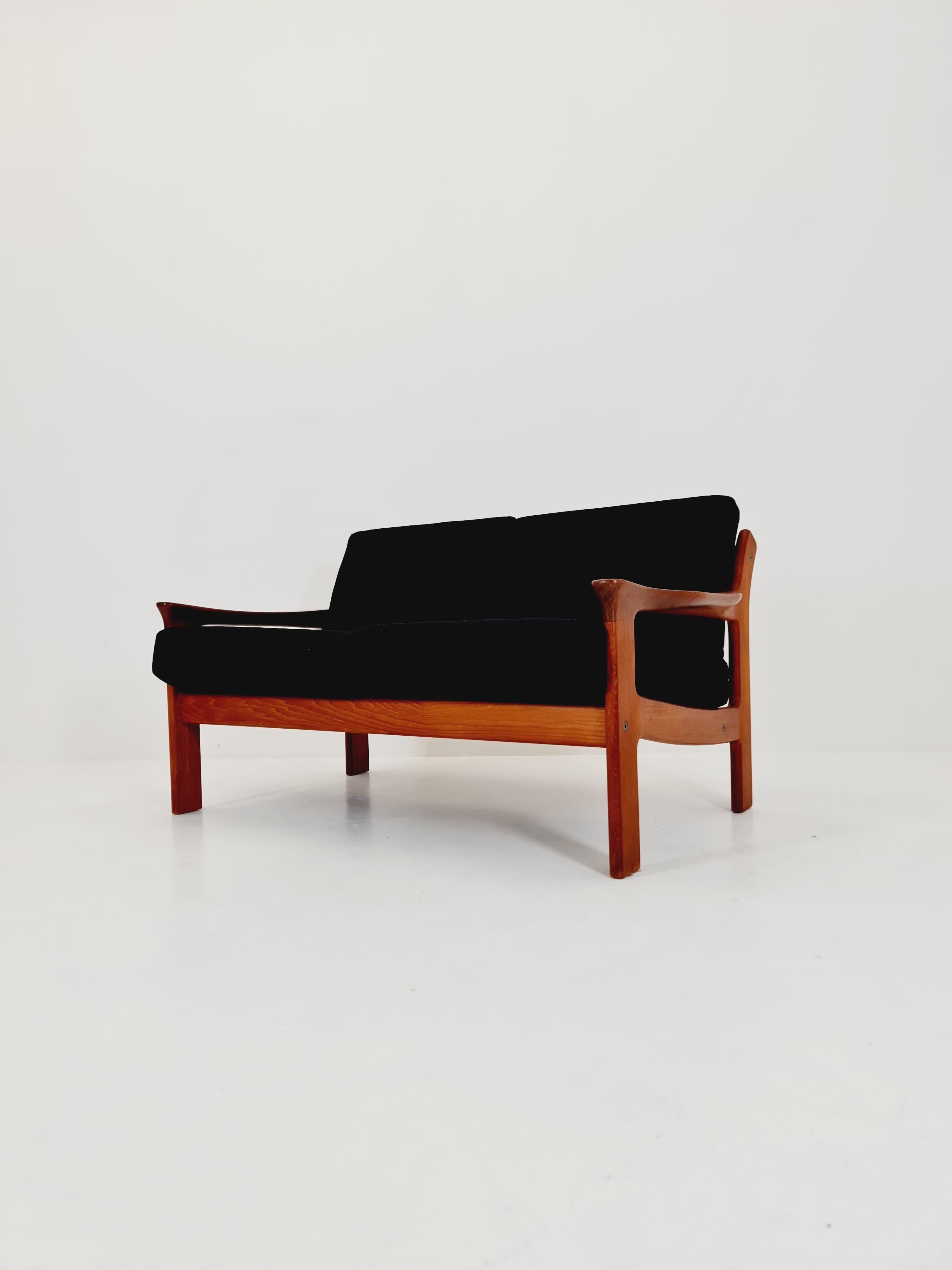 Dansih di metà secolo  Divano a 2 posti in teak, anni '60 in vendita 3