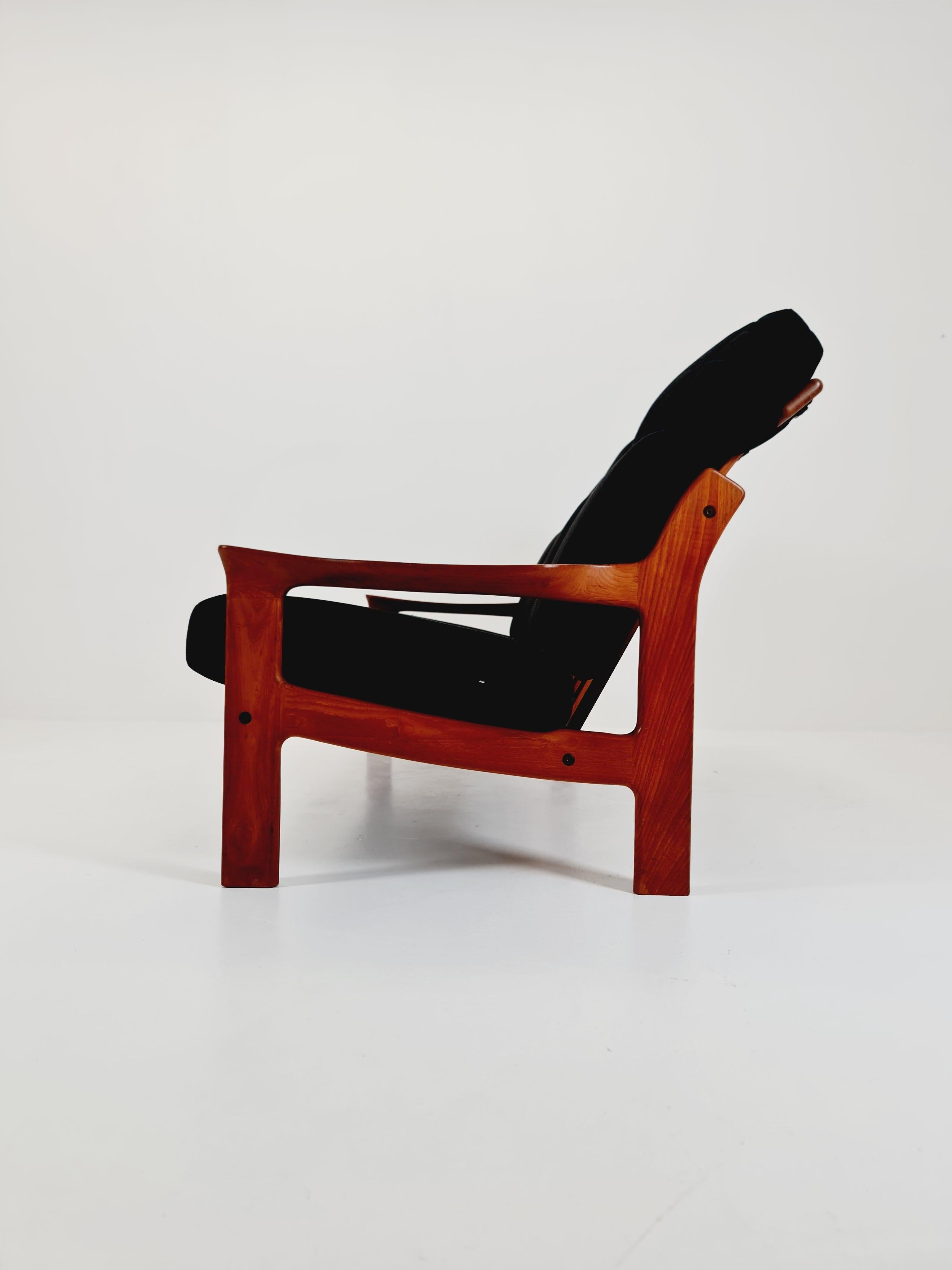 Dansih di metà secolo  Divano a 3 posti in teak, anni '60 in vendita 1