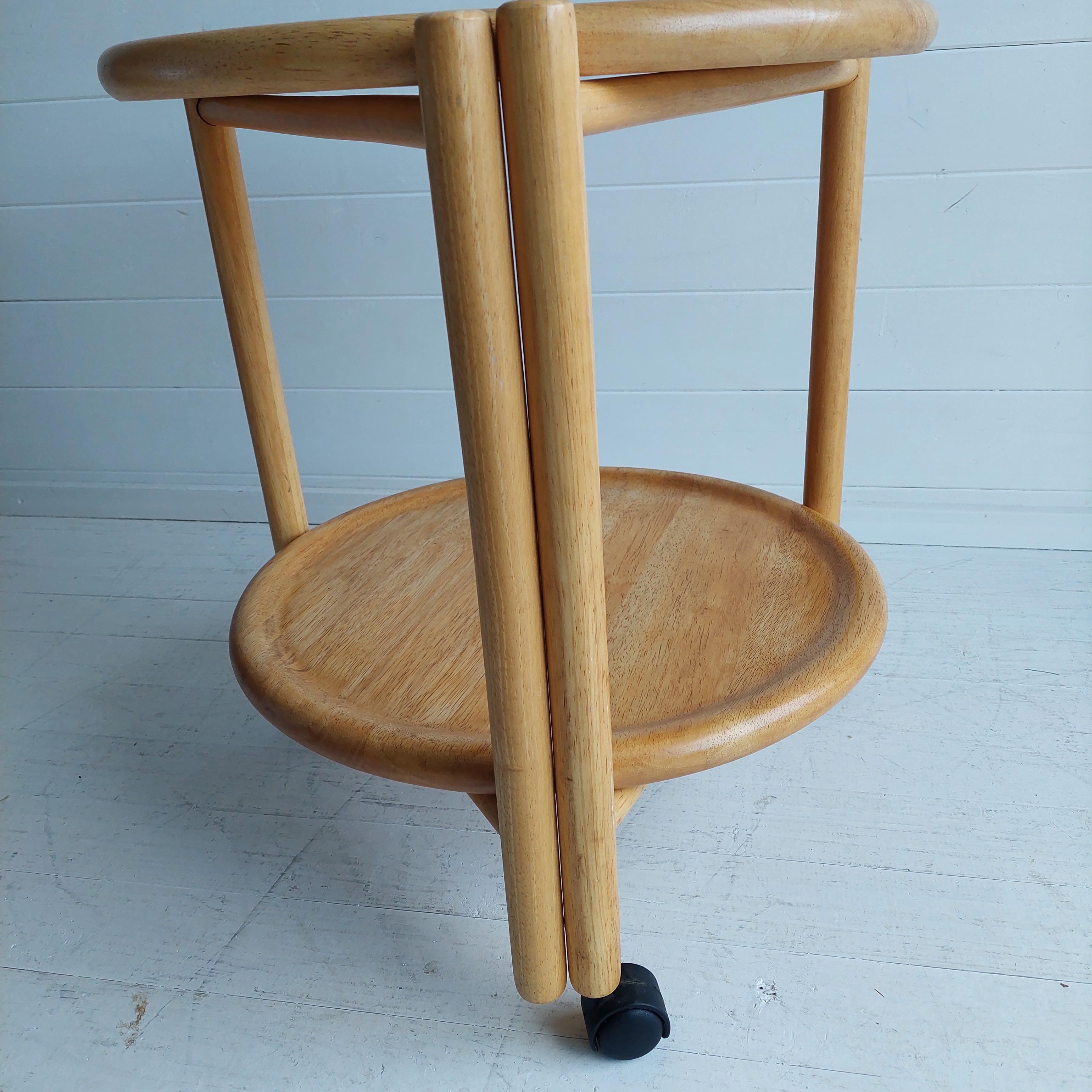 Unknown Mid-Century Dansk Jens Quistgaard Danish 2-Tier Round Trolley Lazy Susan 70s