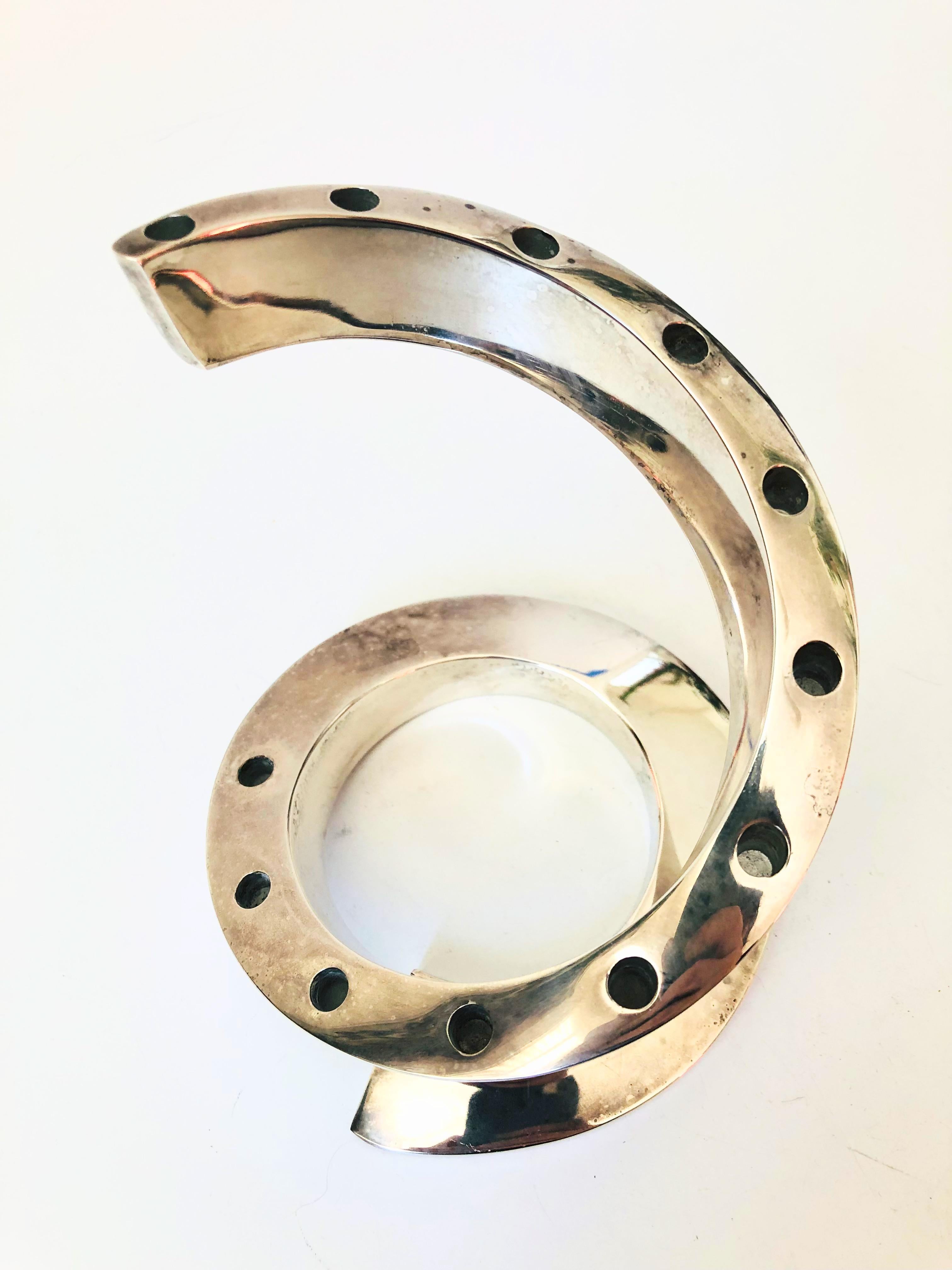 MidCentury Dansk Silver Plate Spiral Candle Holder by Bertil Vallien
