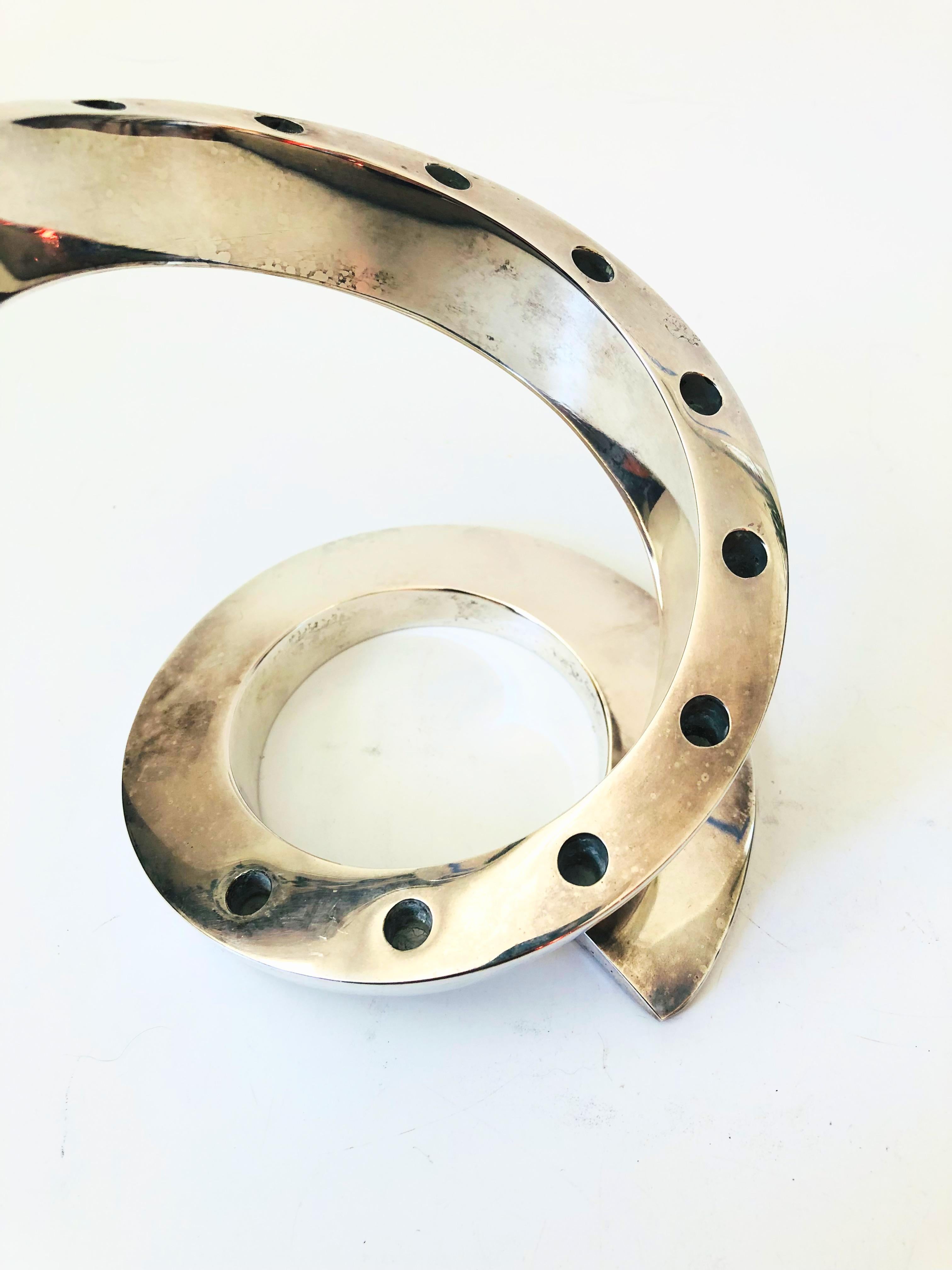 MidCentury Dansk Silver Plate Spiral Candle Holder by Bertil Vallien
