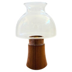 Mid Century Dansk Teak and Glass Candle Holder By Jens Quistgaard
