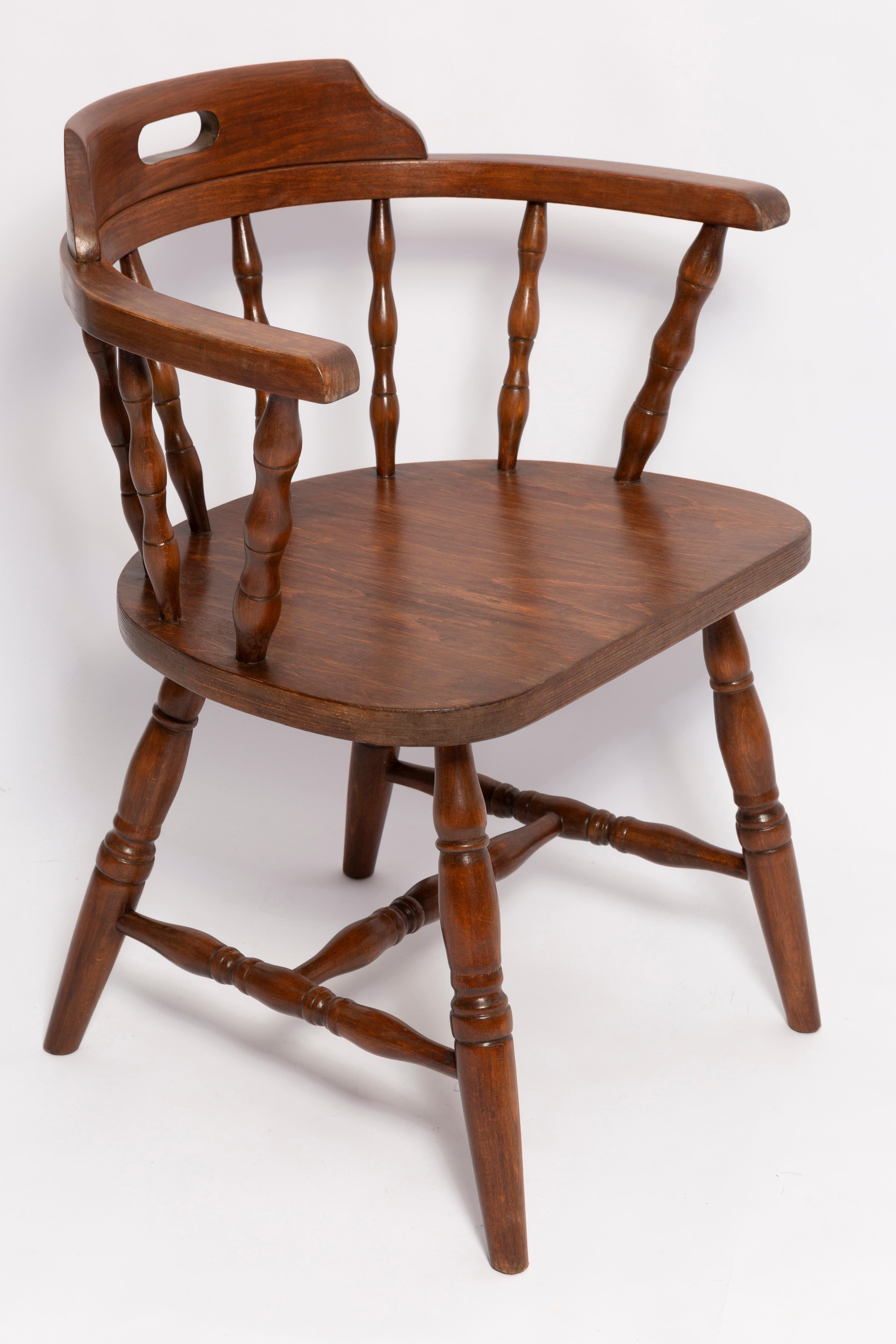 Mid-Century Modern Mid Century Dark Brown Beechwood Bonanza Chair, Europe, 1960s For Sale
