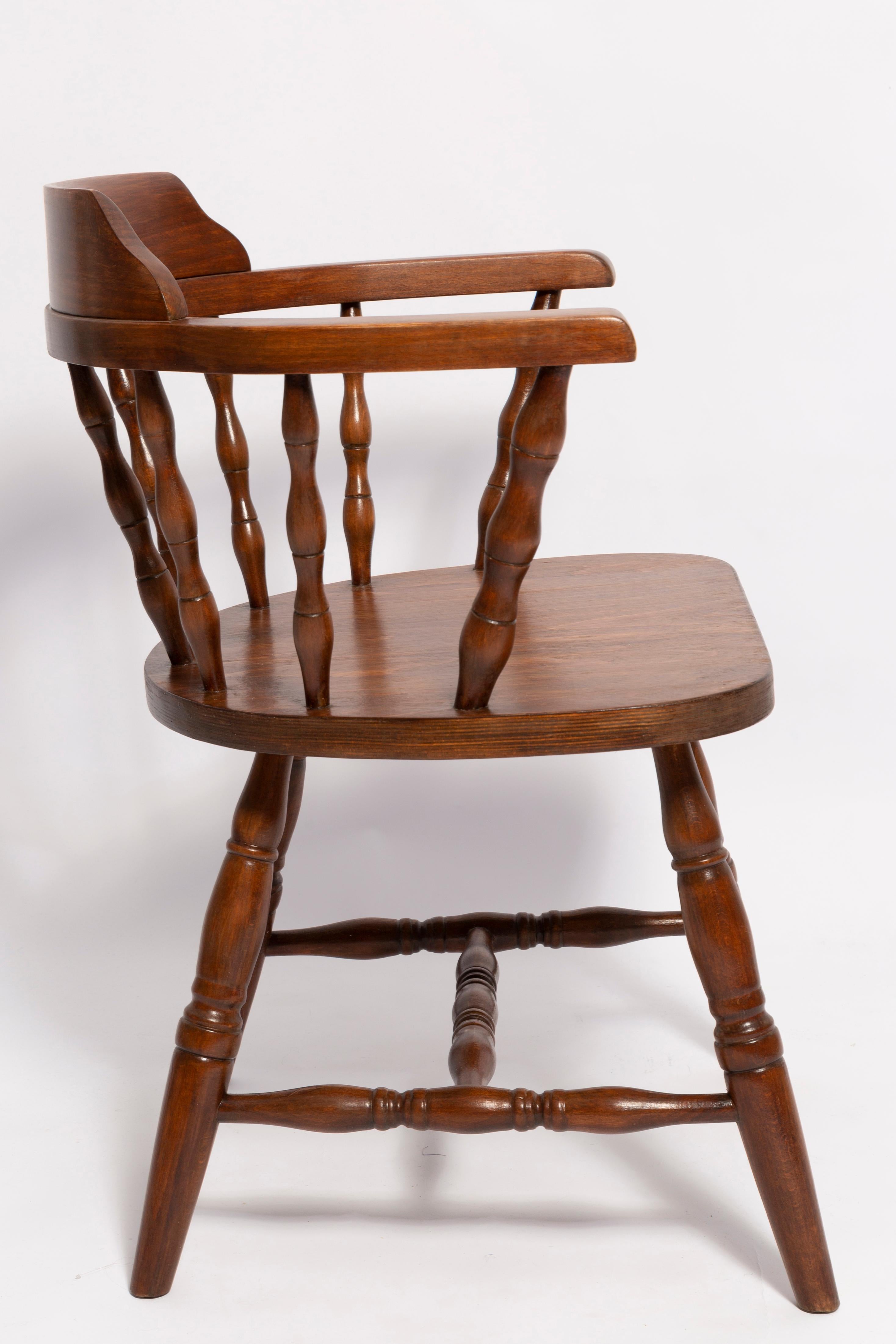 Polish Mid Century Dark Brown Beechwood Bonanza Chair, Europe, 1960s For Sale