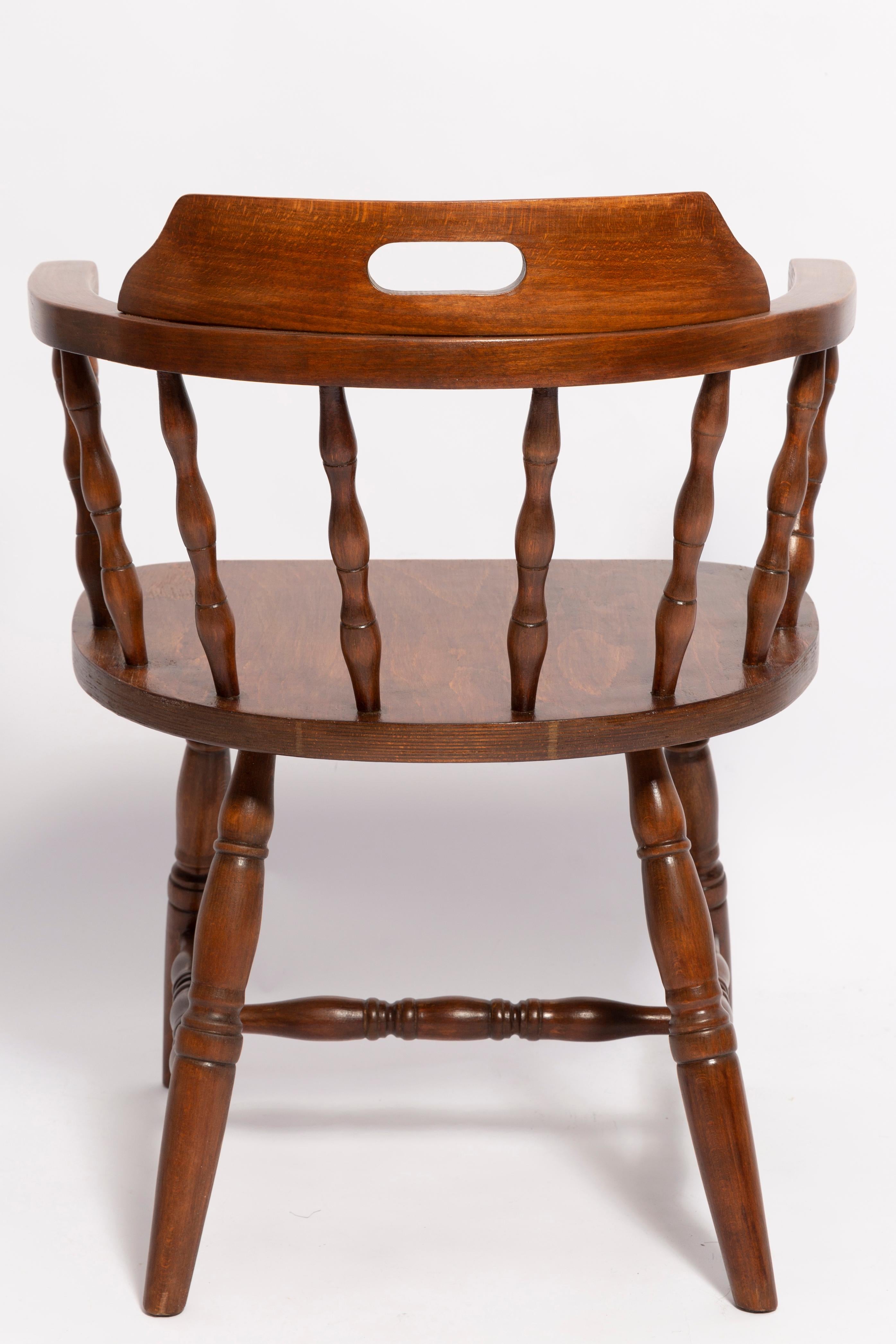 Woodwork Mid Century Dark Brown Beechwood Bonanza Chair, Europe, 1960s For Sale