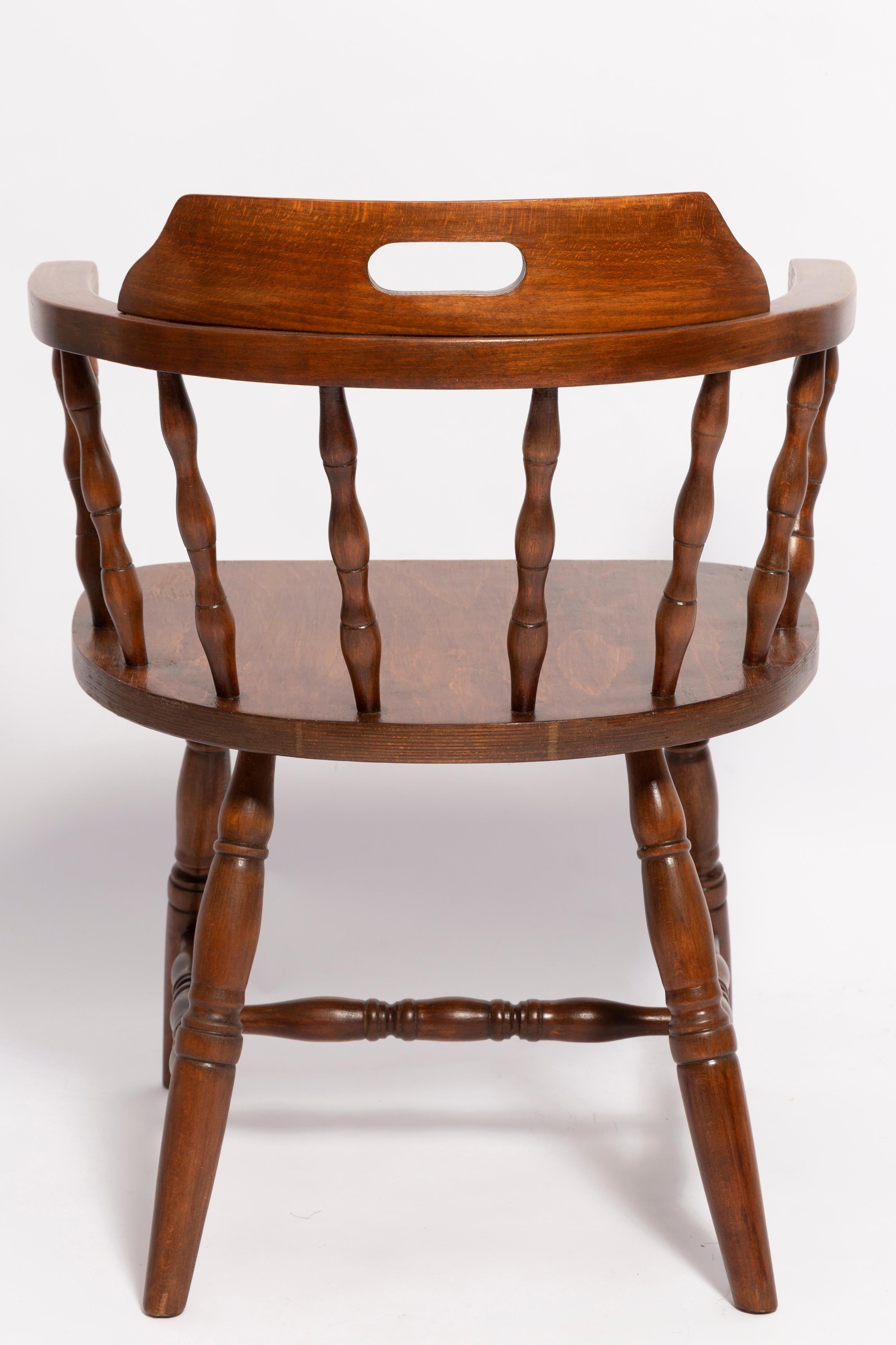 Silla Bonanza de madera de haya marrón oscuro de mediados de siglo, Europa, 1960 Carpintería en venta